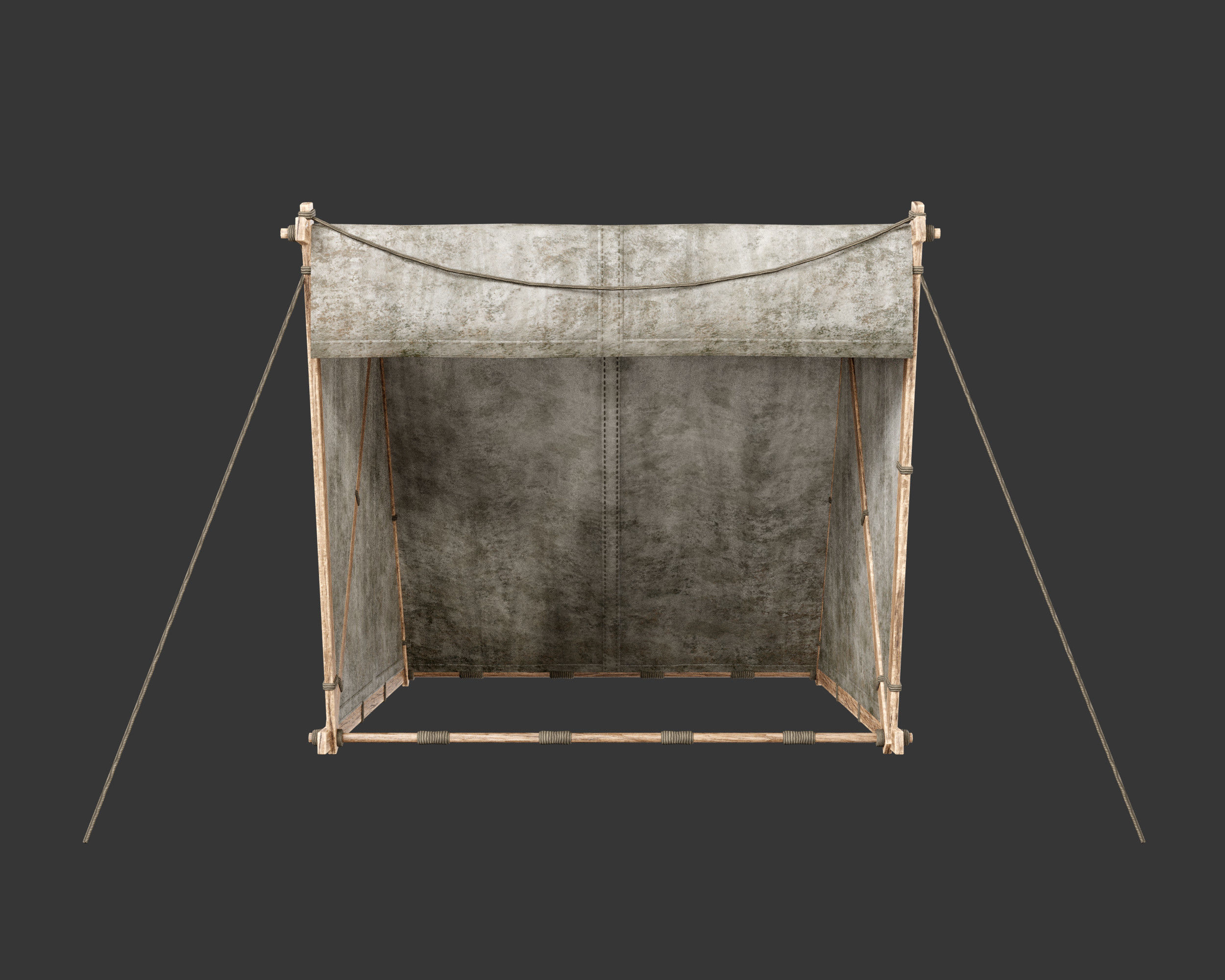 Medieval Knightly Camp Tent Medium Low-poly 3D model_3