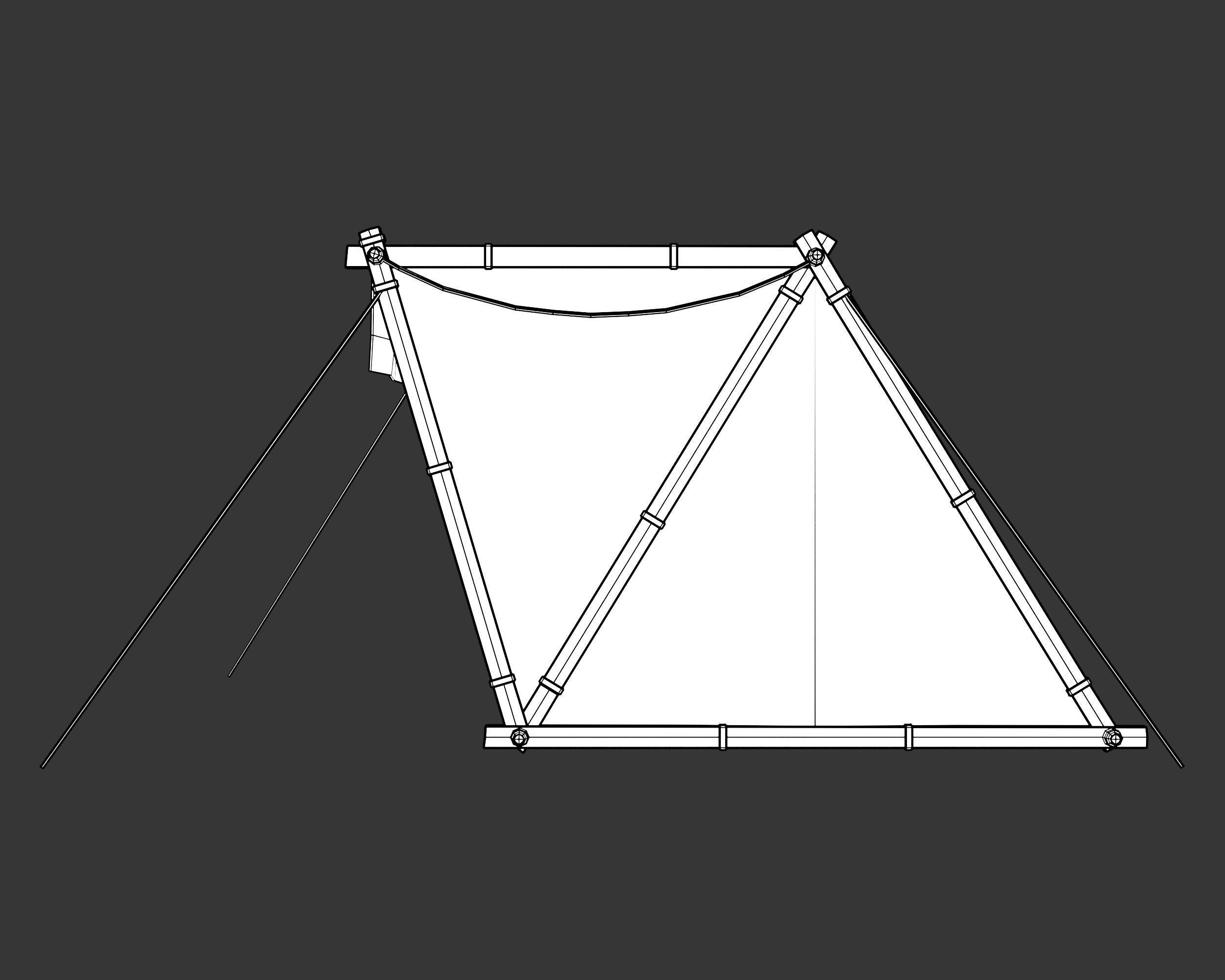 Medieval Knightly Camp Tent Medium Low-poly 3D model_14