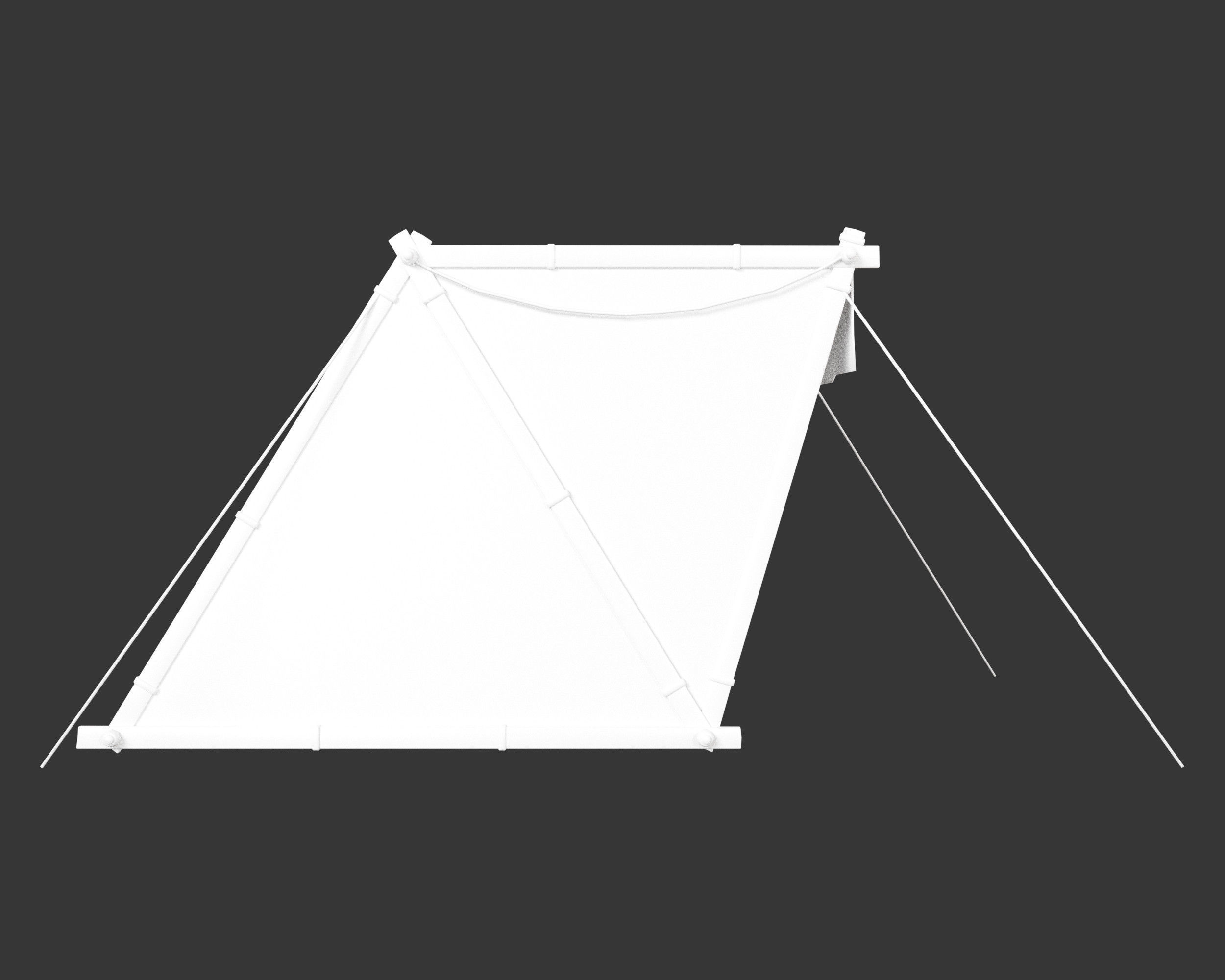 Medieval Knightly Camp Tent Medium Low-poly 3D model_7