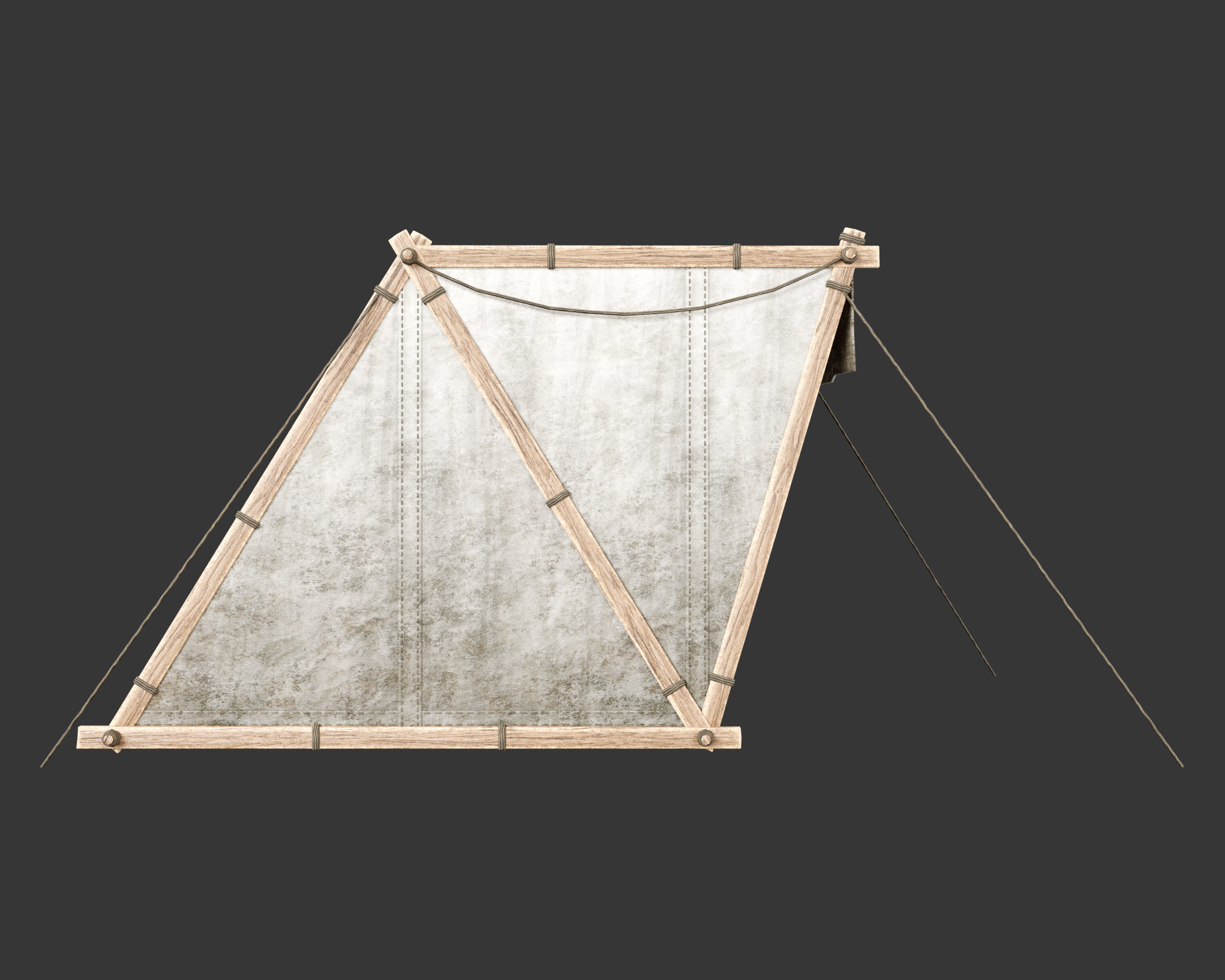 Medieval Knightly Camp Tent Medium Low-poly 3D model_6