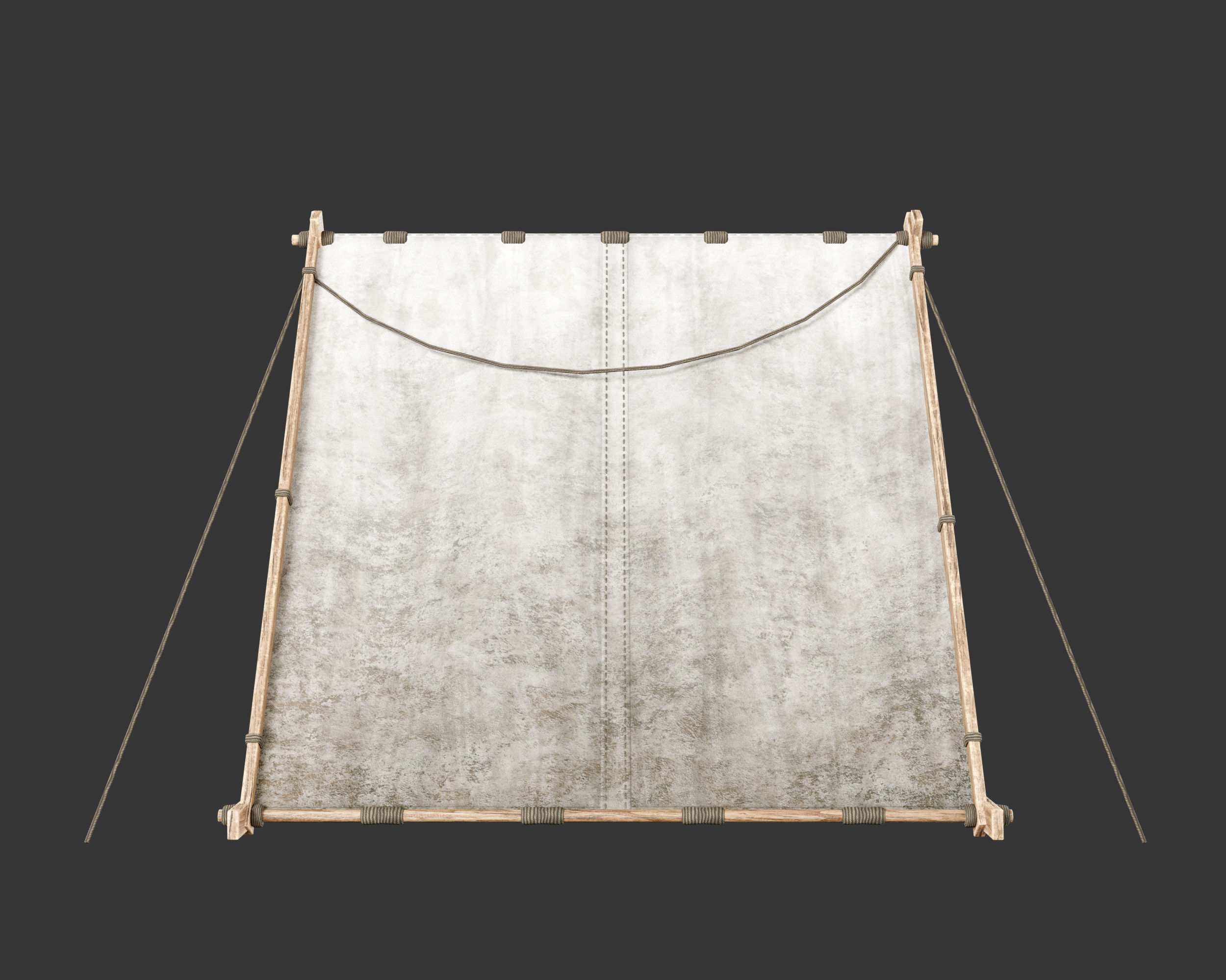 Medieval Knightly Camp Tent Medium Low-poly 3D model_9