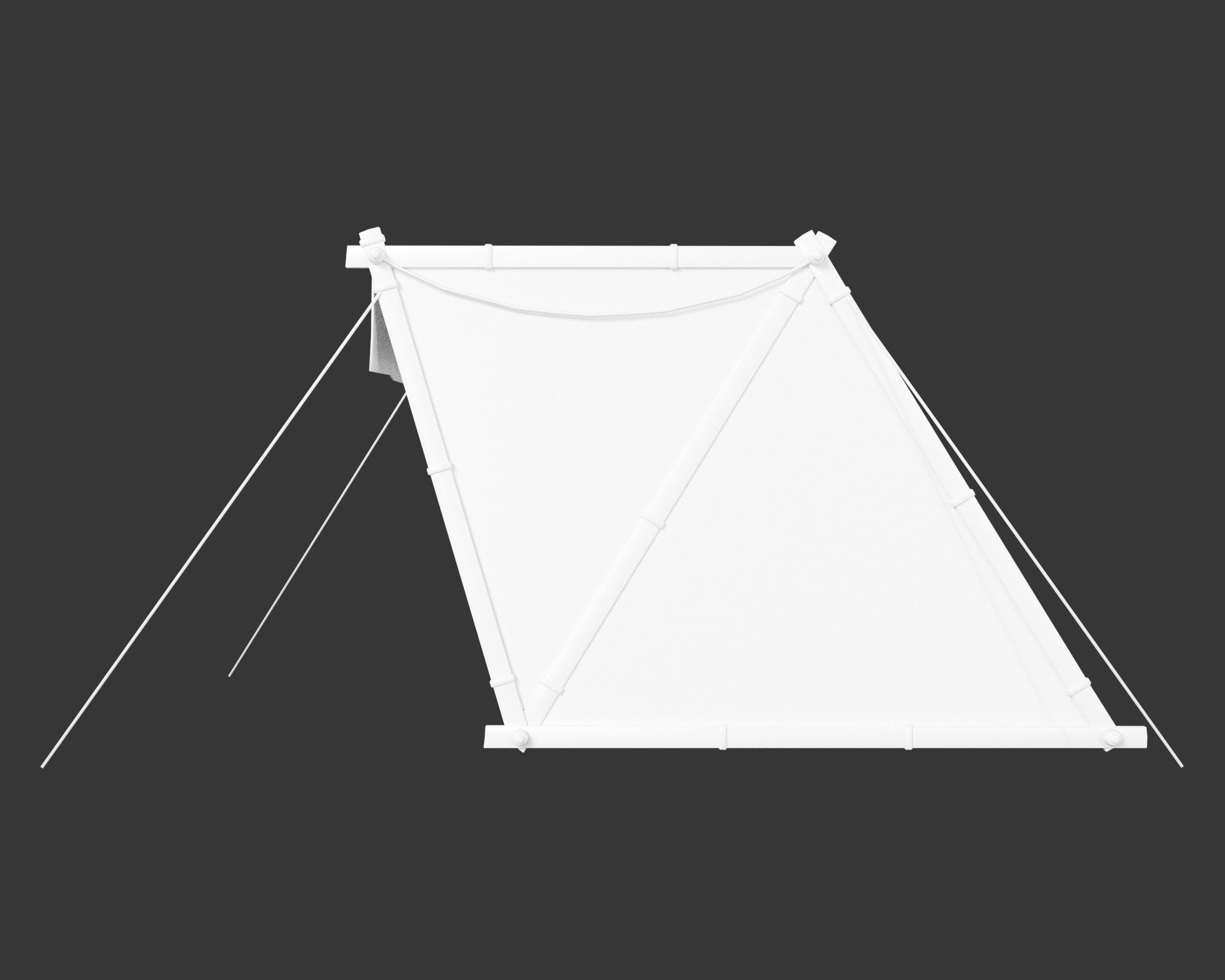 Medieval Knightly Camp Tent Medium Low-poly 3D model_13