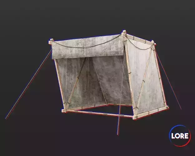 Medieval Knightly Camp Tent Medium Low-poly 3D model