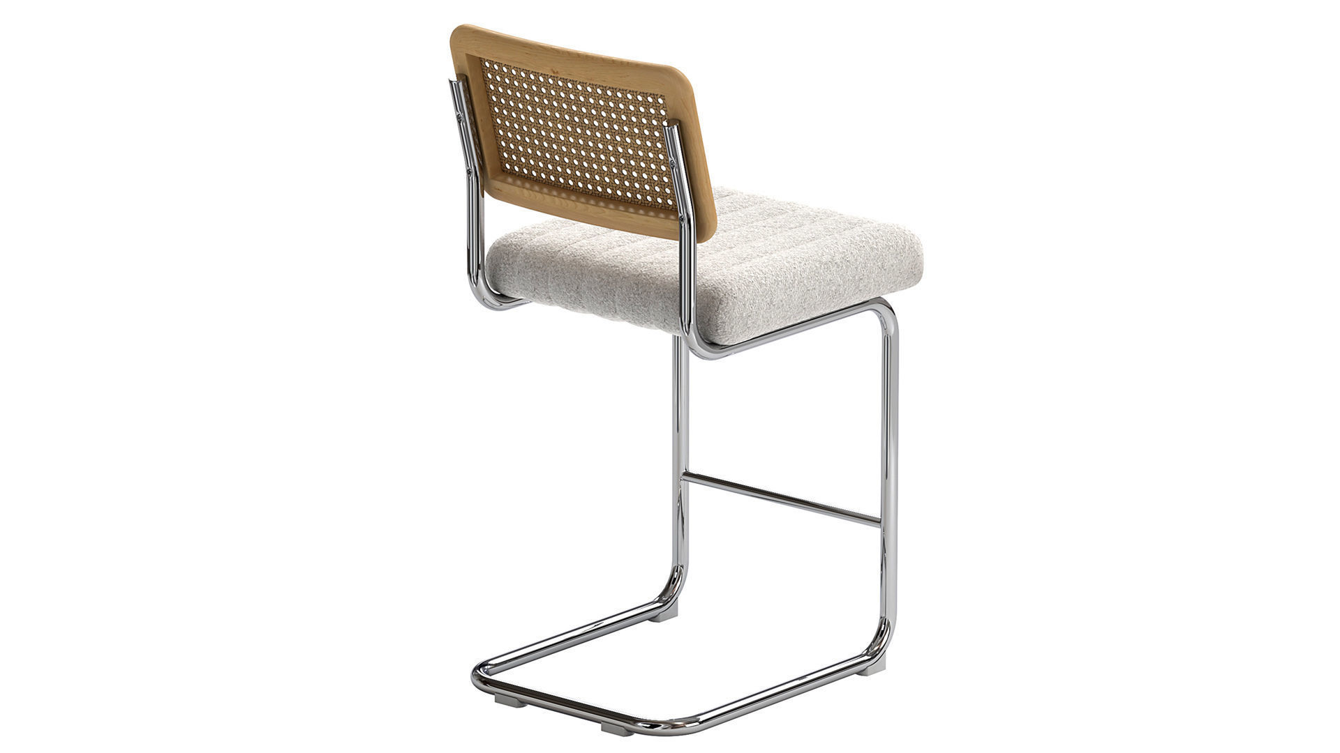 Blake Rattan Boucle Bar Stool 3D model_3