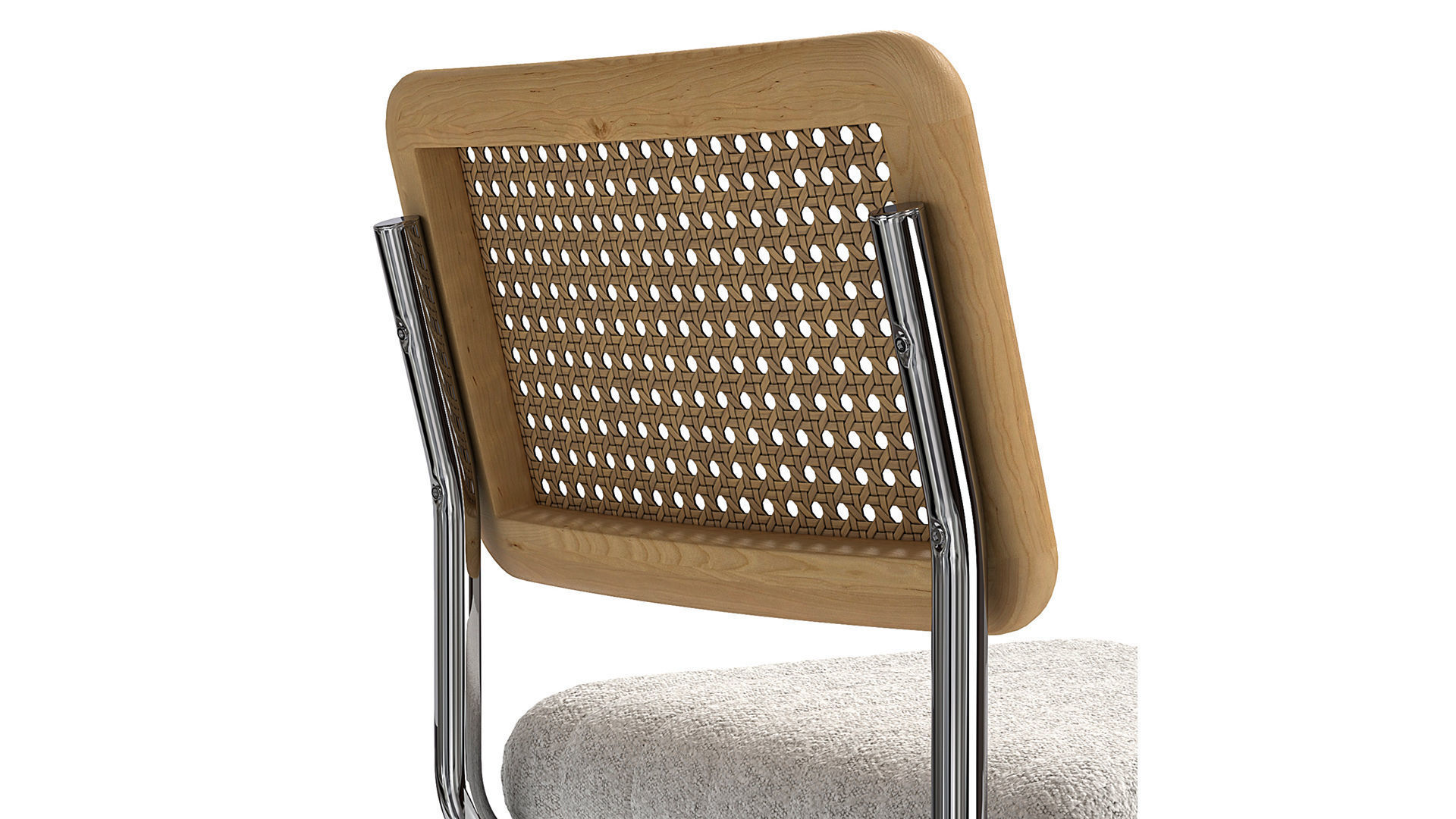 Blake Rattan Boucle Bar Stool 3D model_6