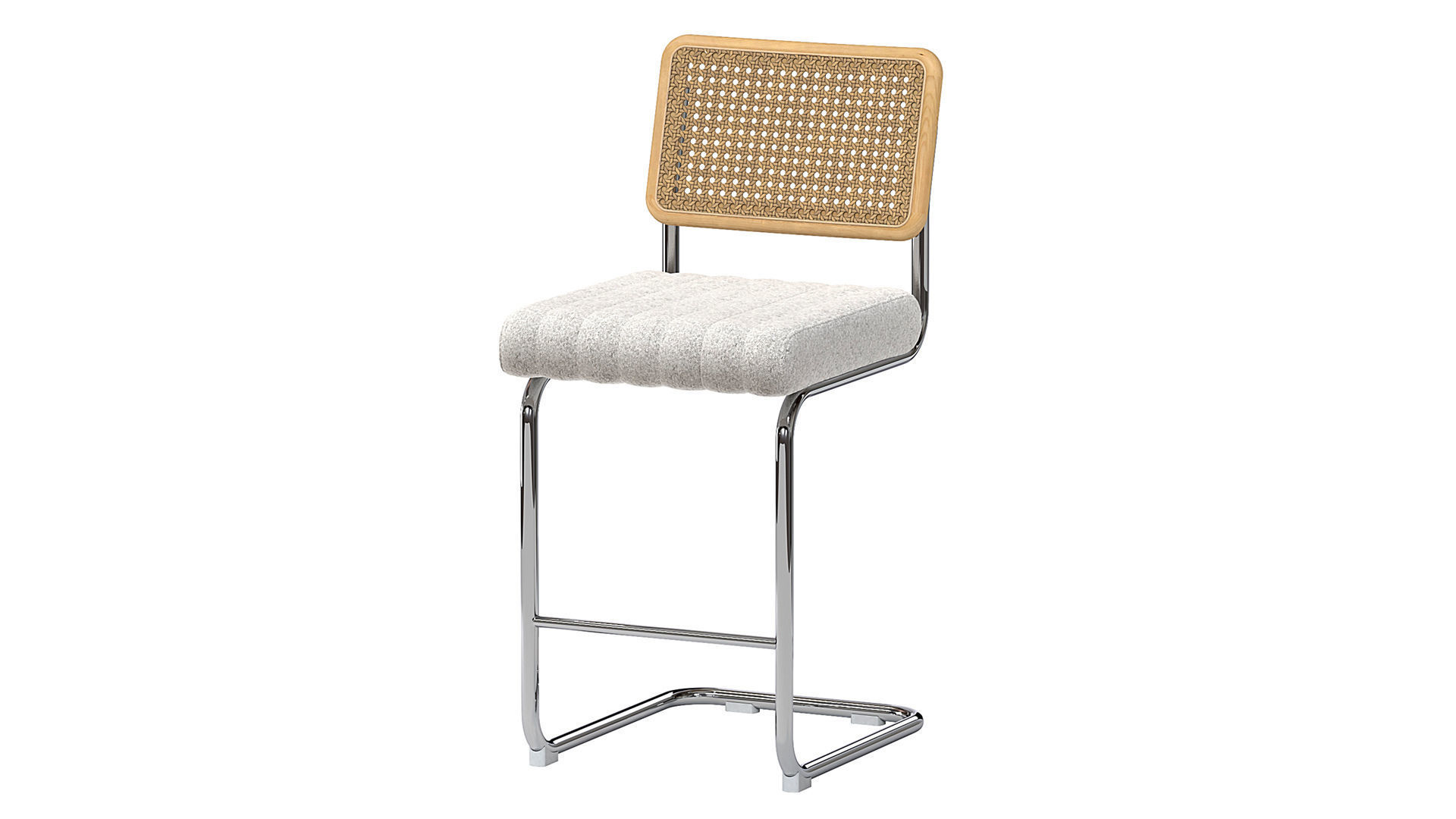 Blake Rattan Boucle Bar Stool 3D model_1