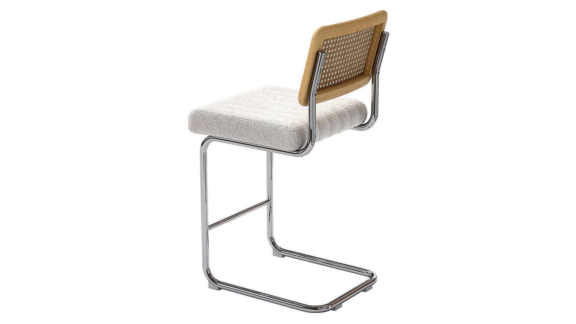 Blake Rattan Boucle Bar Stool 3D model_4