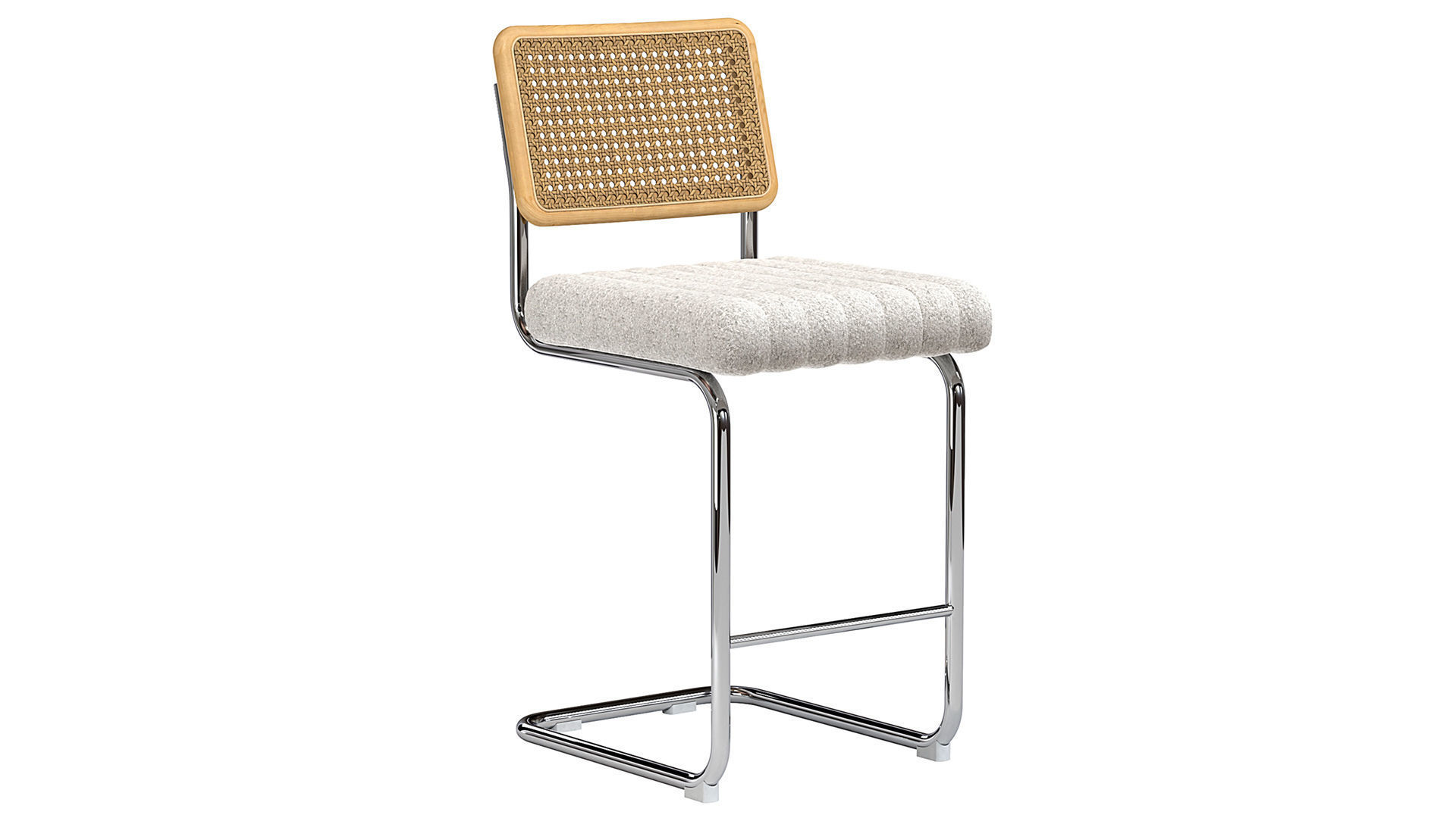 Blake Rattan Boucle Bar Stool 3D model_5