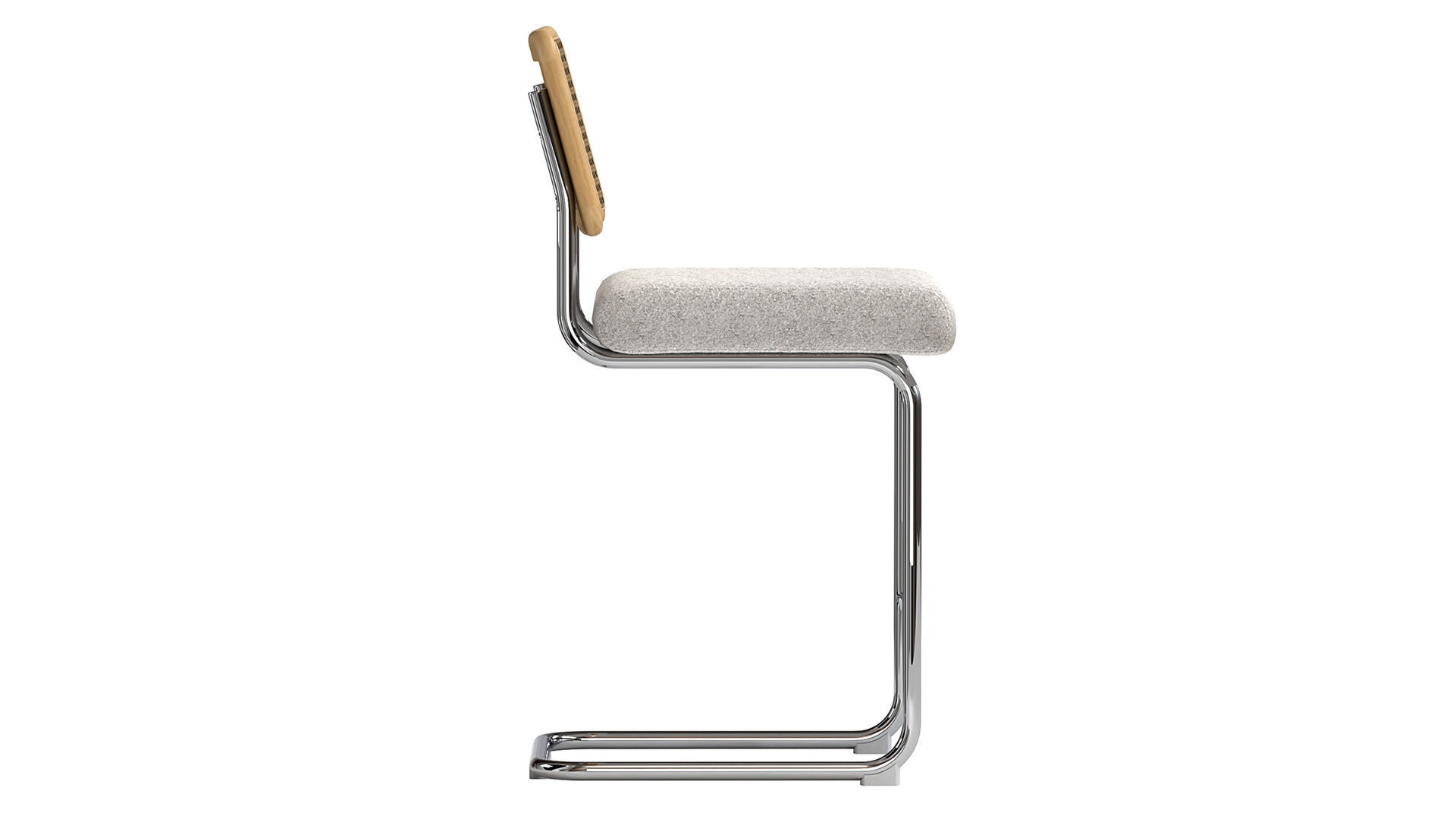 Blake Rattan Boucle Bar Stool 3D model_2