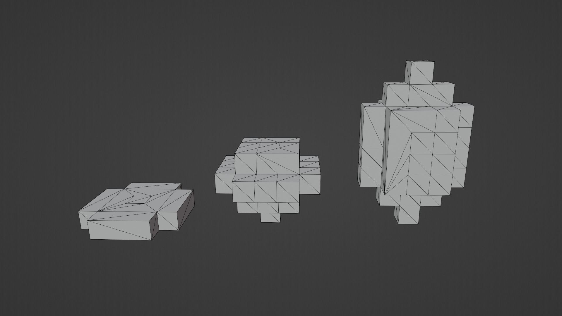 Voxel Diamonds Low-poly 3D model_12
