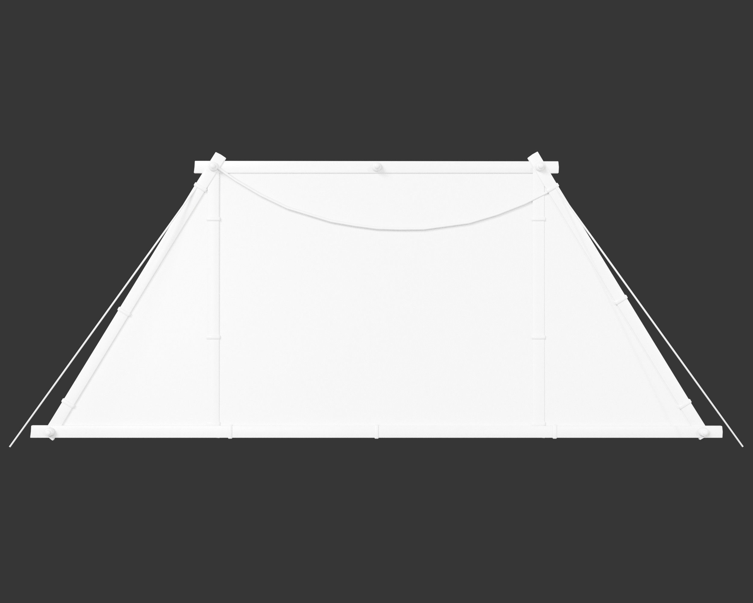 Medieval Knightly Camp Tent Large Low-poly 3D model_10