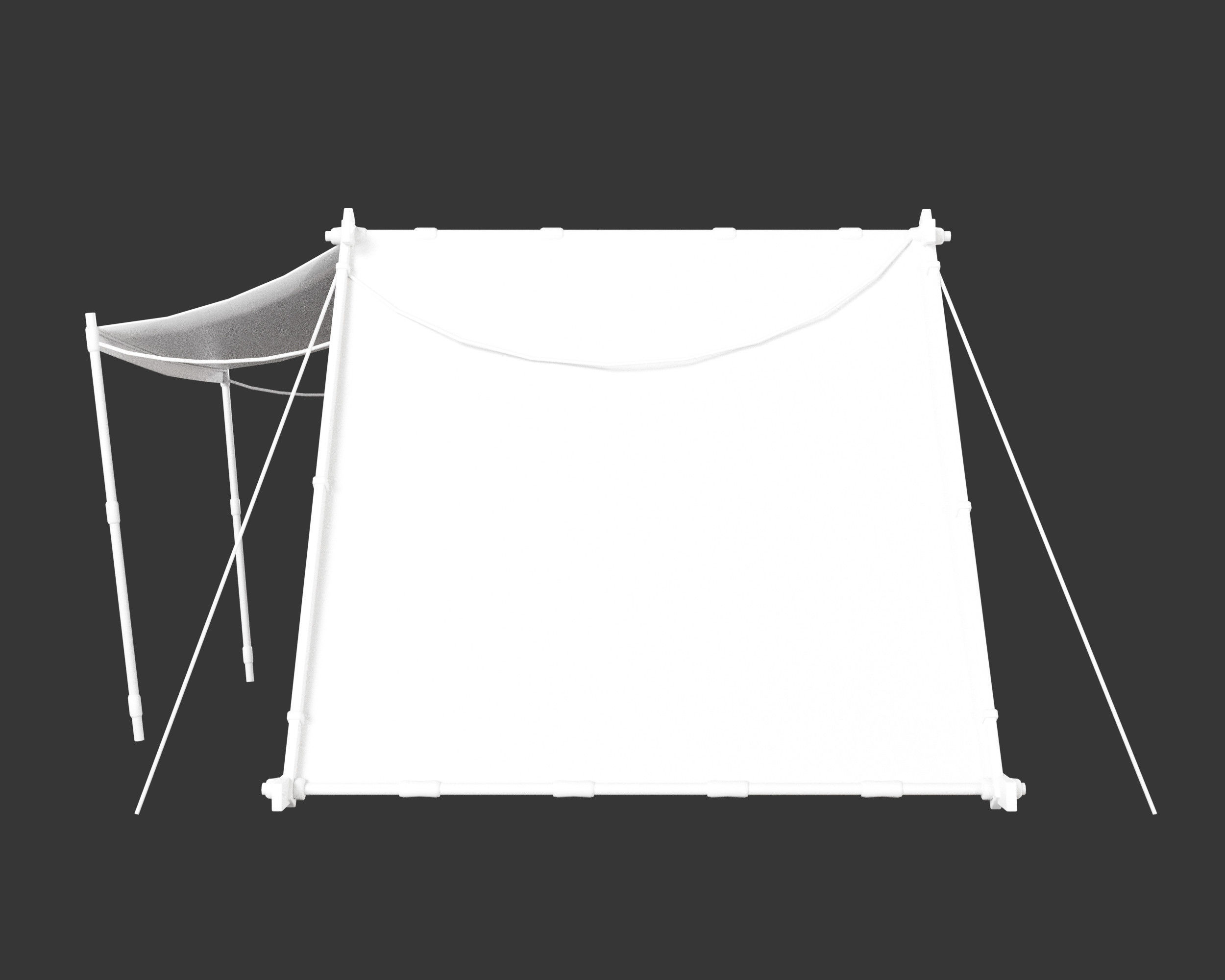 Medieval Knightly Camp Tent Large Low-poly 3D model_13