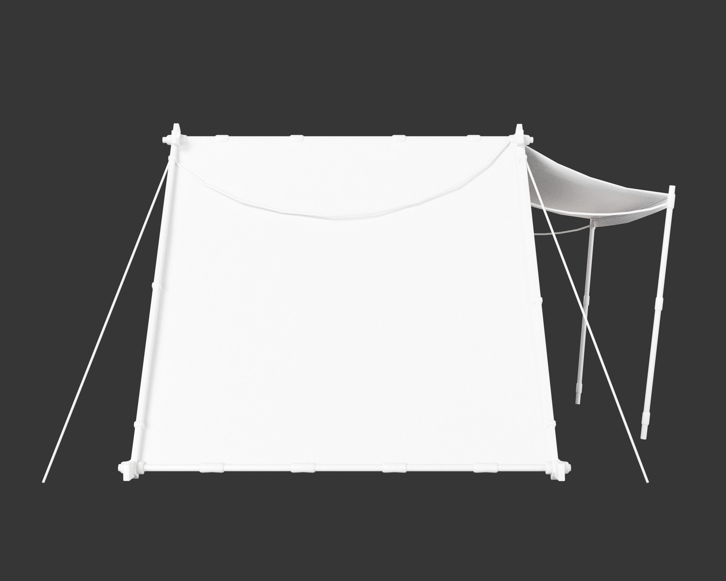 Medieval Knightly Camp Tent Large Low-poly 3D model_7