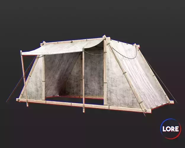 Medieval Knightly Camp Tent Large Low-poly 3D model