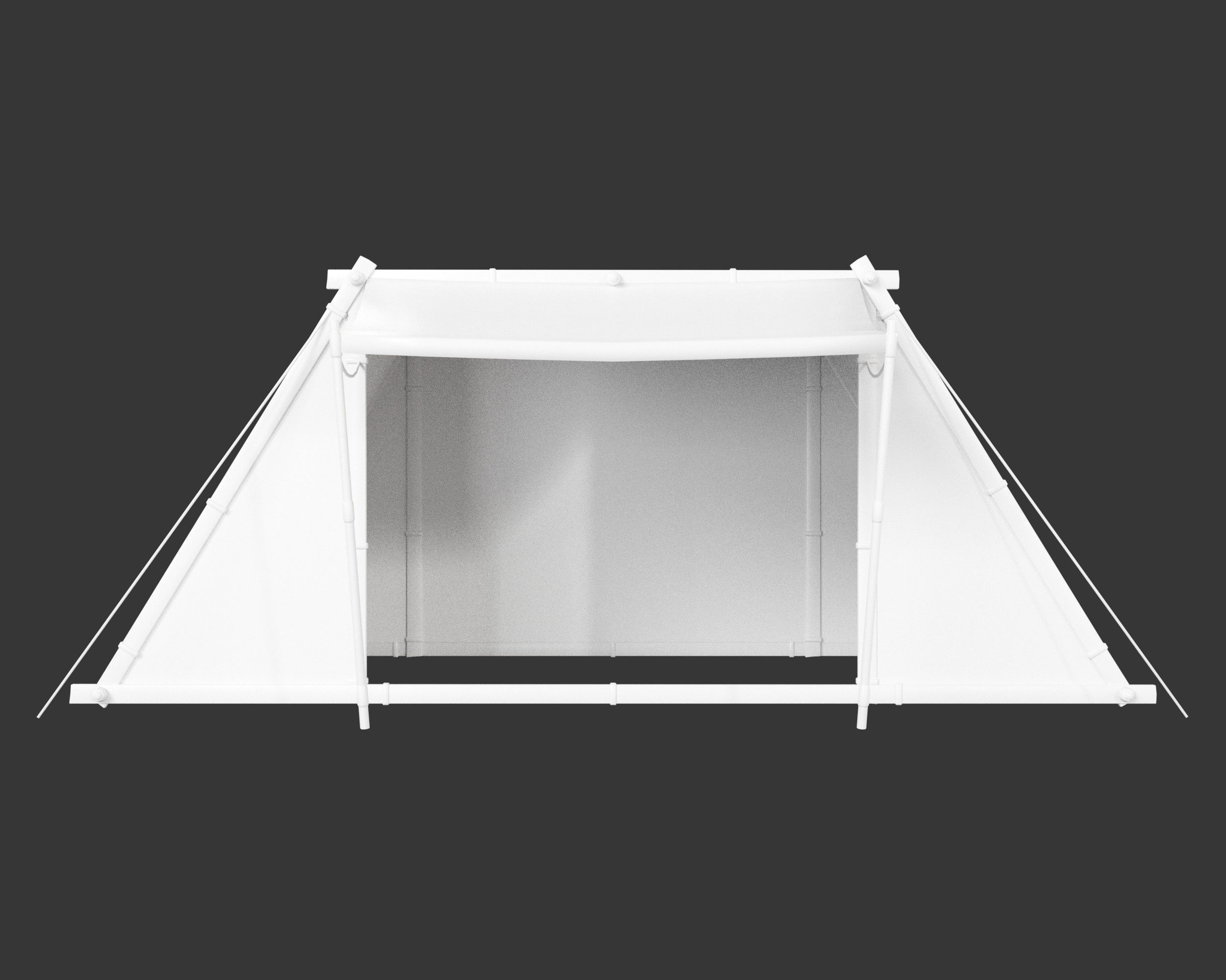 Medieval Knightly Camp Tent Large Low-poly 3D model_4