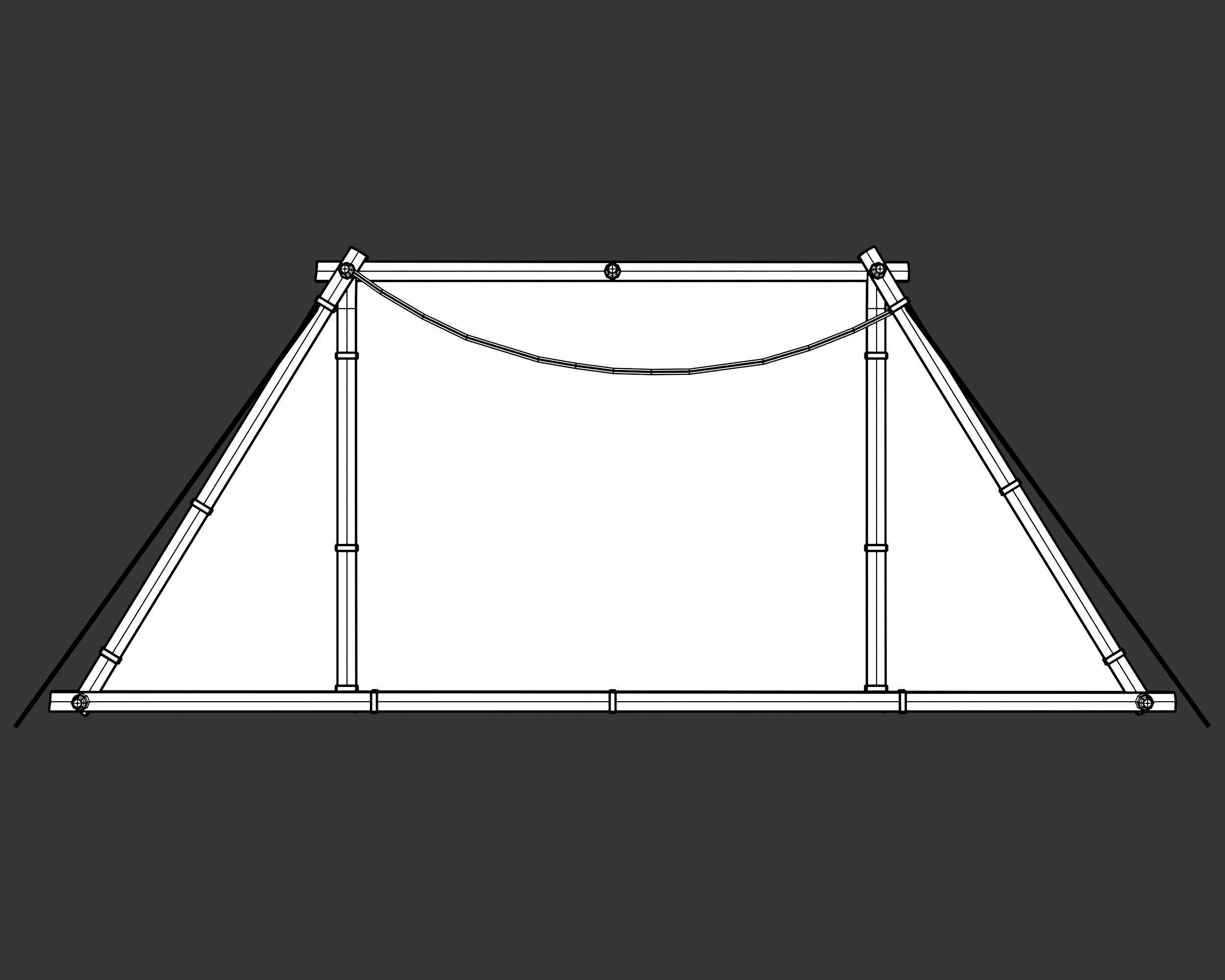 Medieval Knightly Camp Tent Large Low-poly 3D model_11