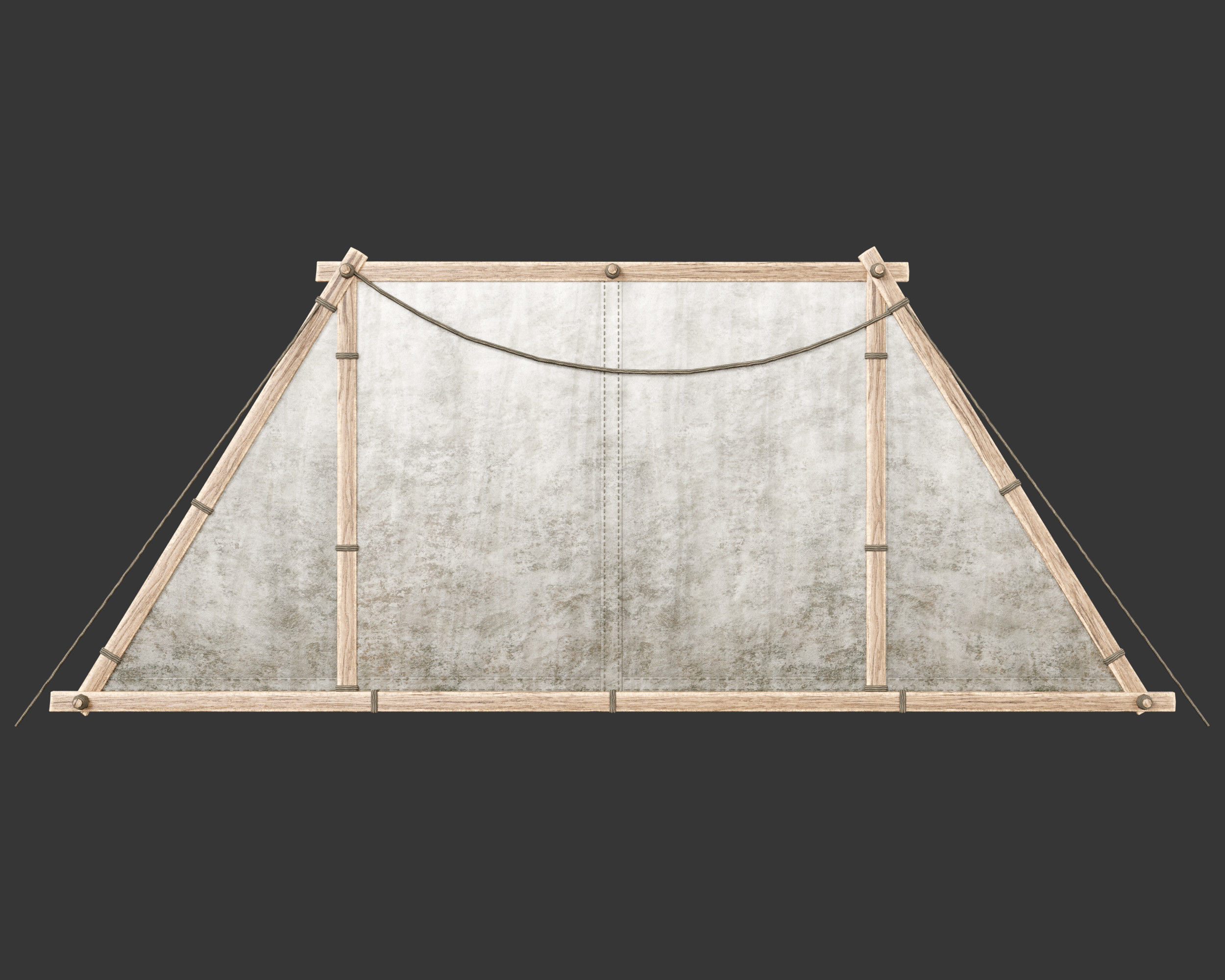 Medieval Knightly Camp Tent Large Low-poly 3D model_9