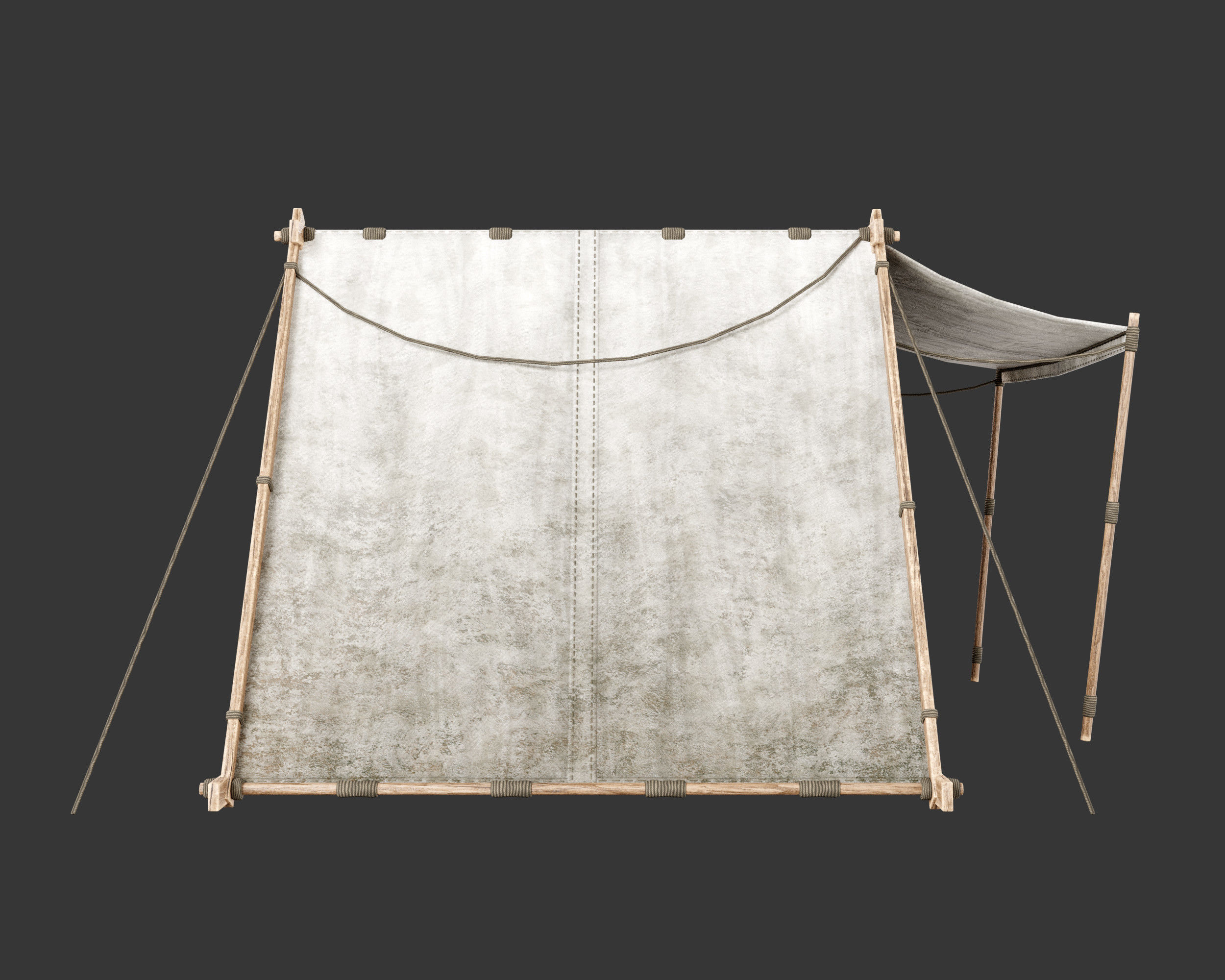 Medieval Knightly Camp Tent Large Low-poly 3D model_6