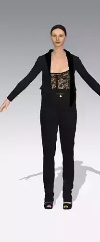 Lace detail corset blouse vual look and suit Low-poly 3D model