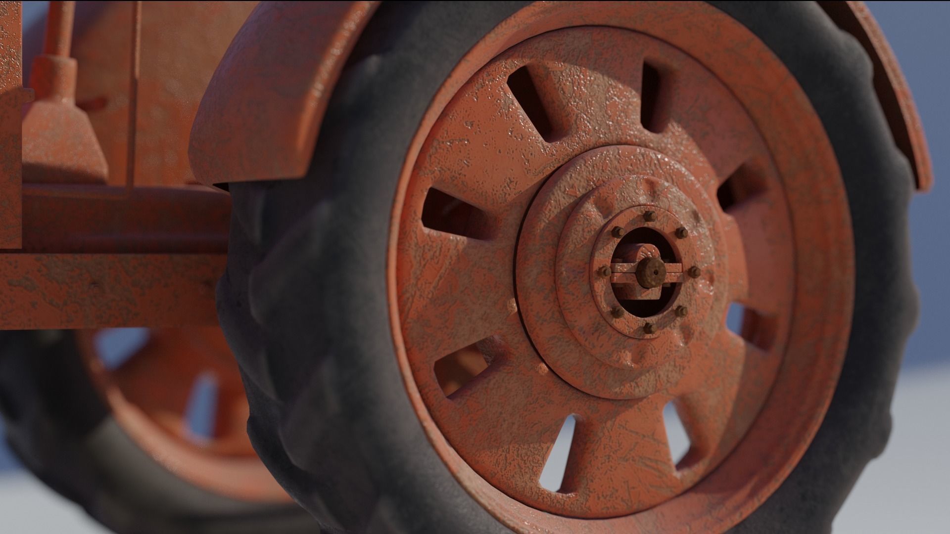 Old Tractor 3d Model 3D model_3