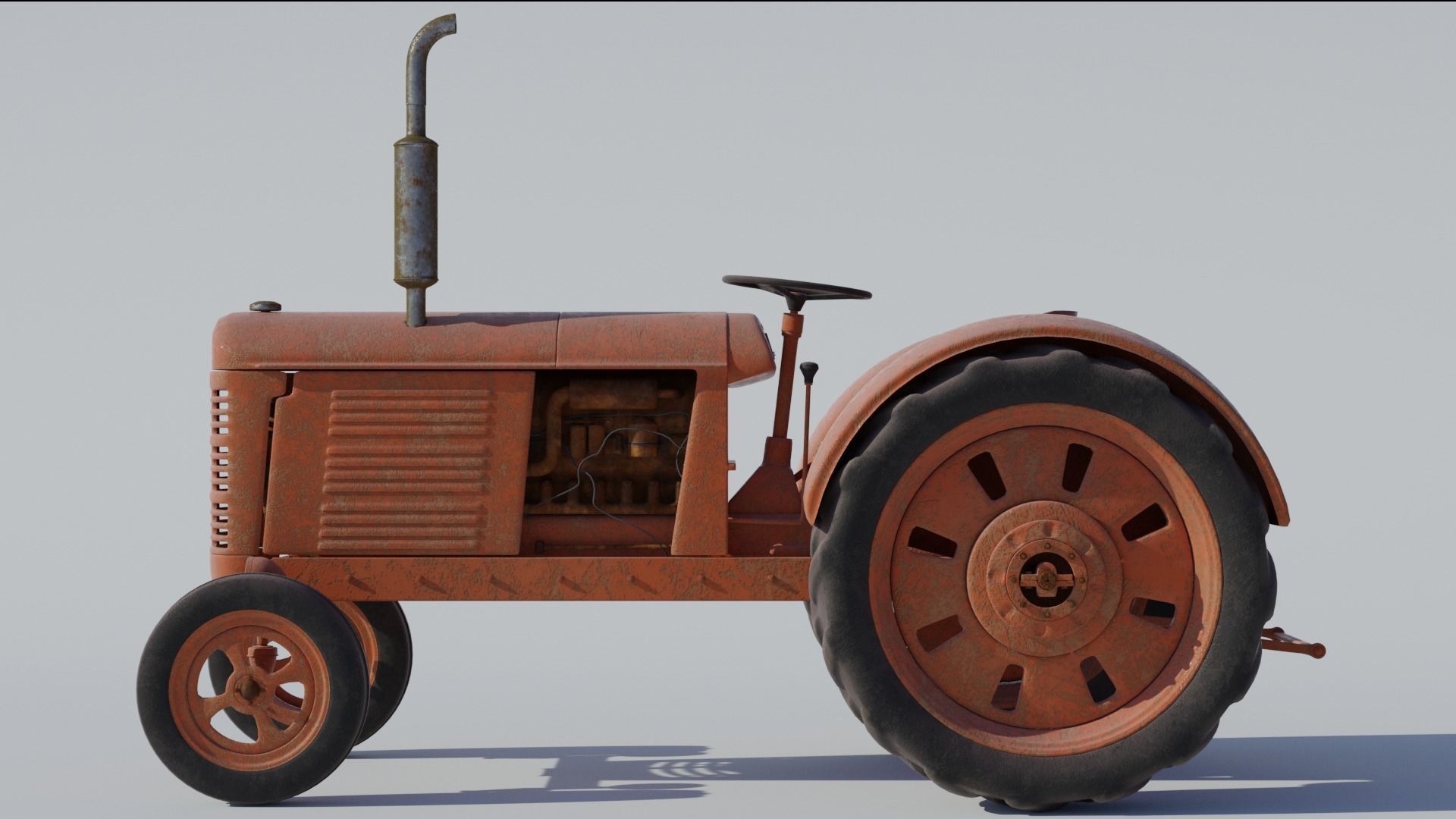 Old Tractor 3d Model 3D model_5
