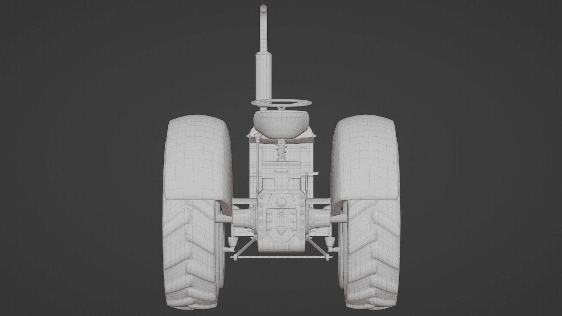 Old Tractor 3d Model 3D model_16