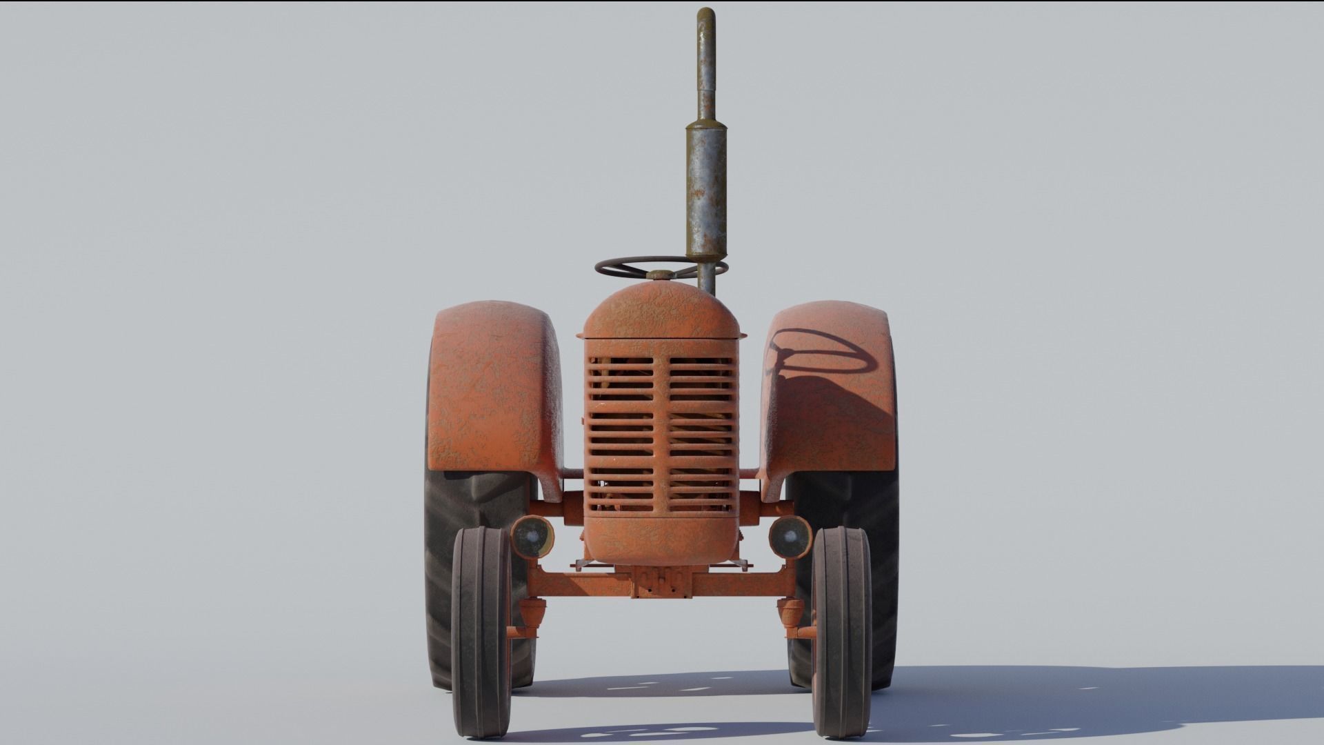Old Tractor 3d Model 3D model_6