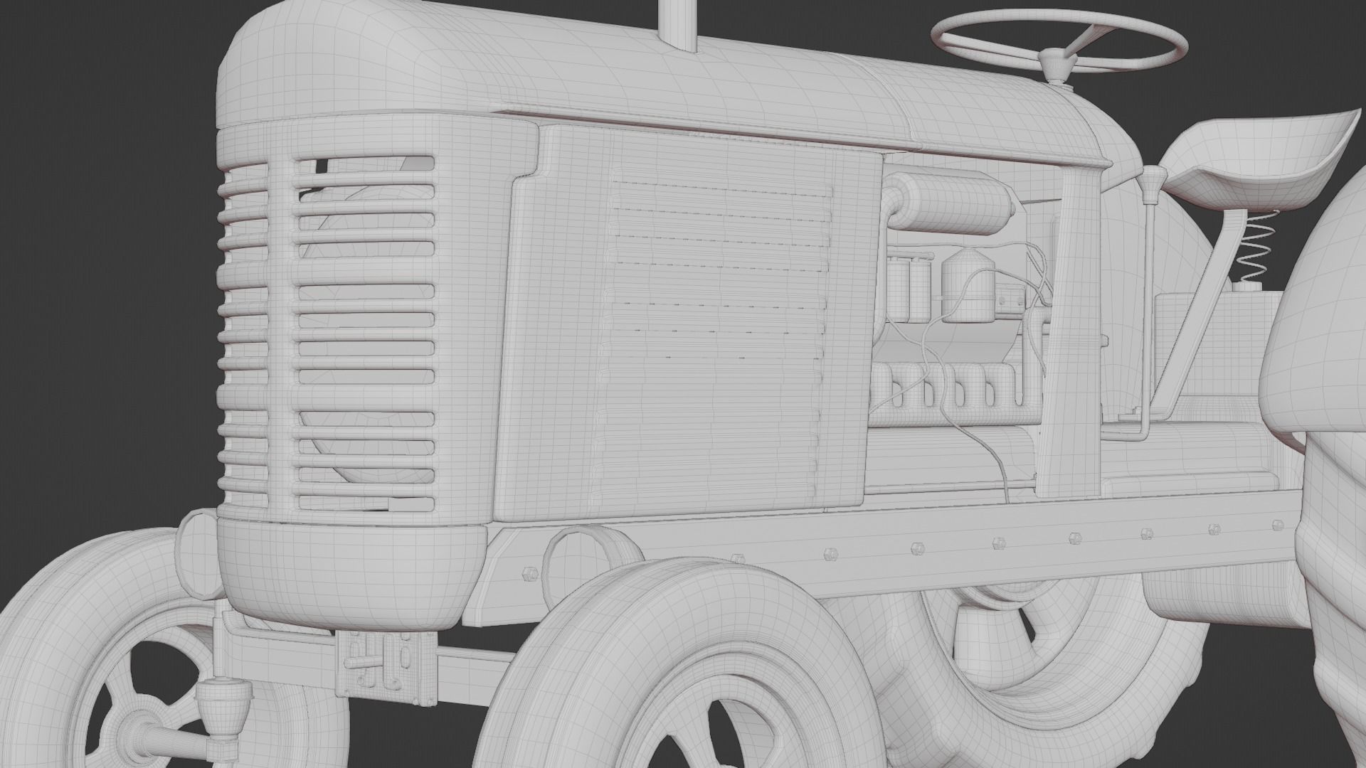 Old Tractor 3d Model 3D model_10