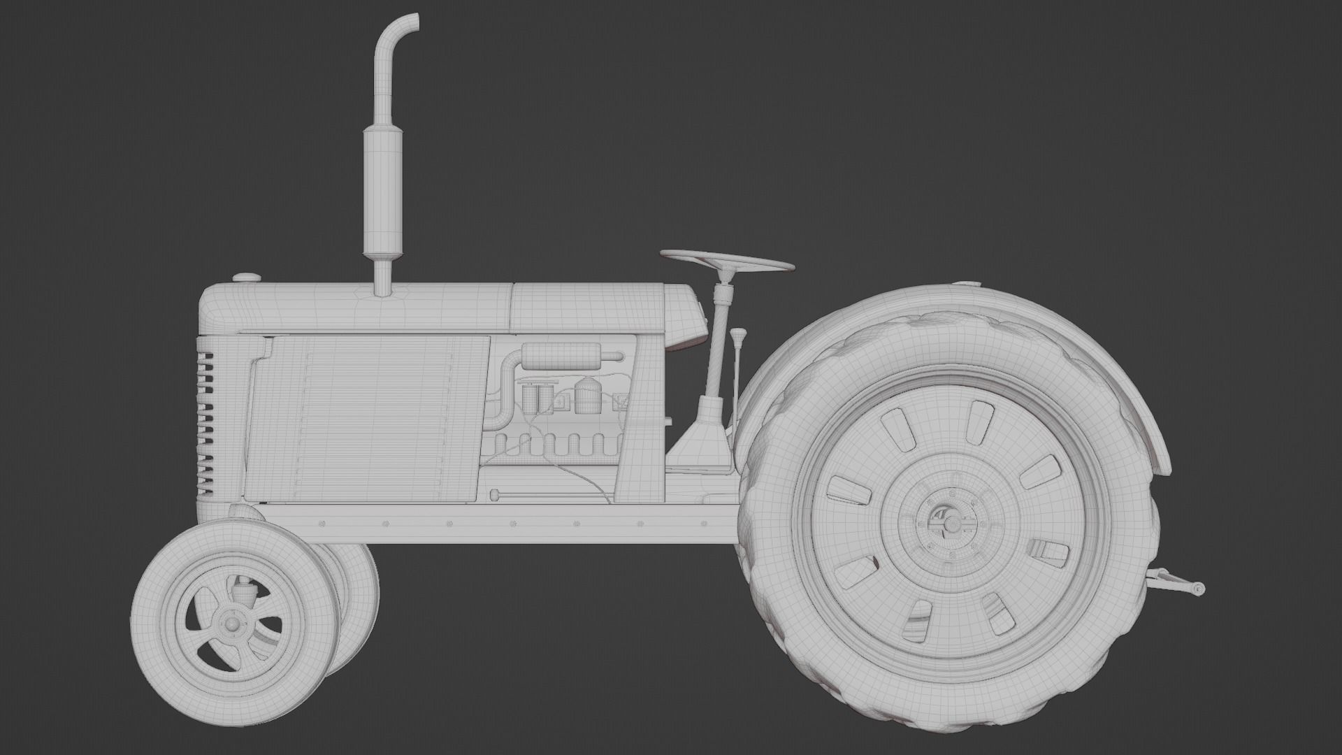 Old Tractor 3d Model 3D model_14