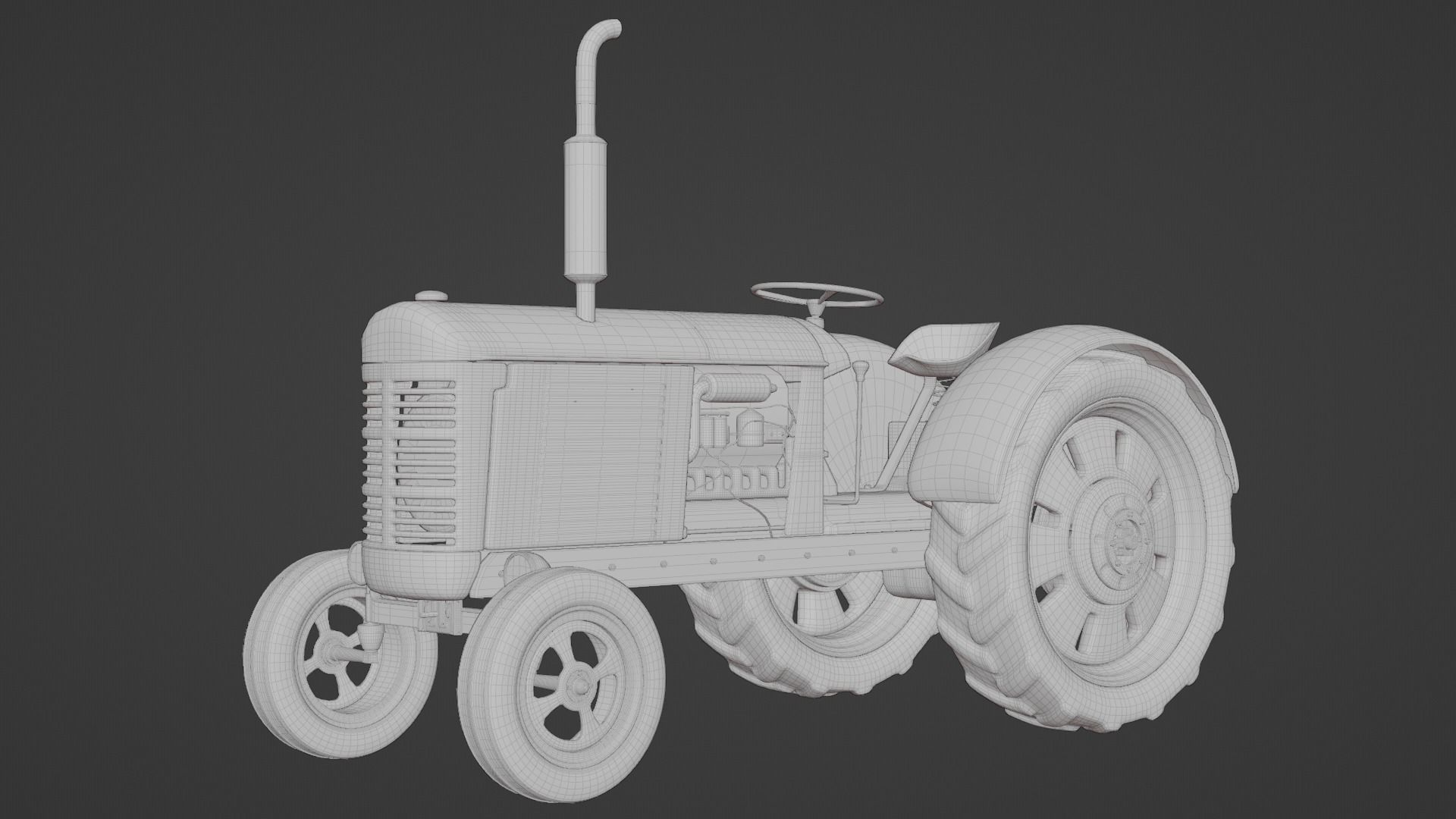 Old Tractor 3d Model 3D model_9