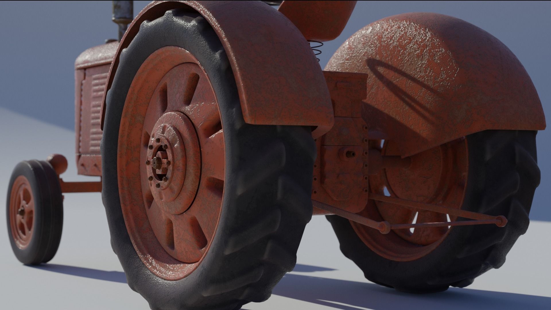 Old Tractor 3d Model 3D model_2
