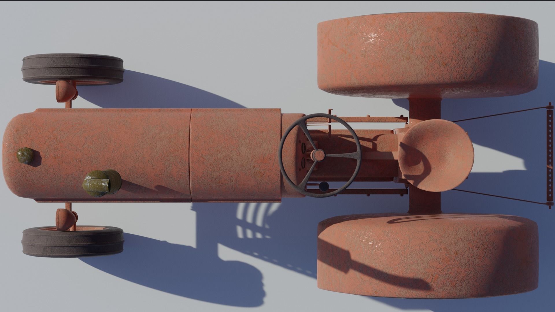 Old Tractor 3d Model 3D model_7