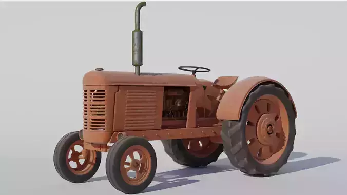 Old Tractor 3d Model