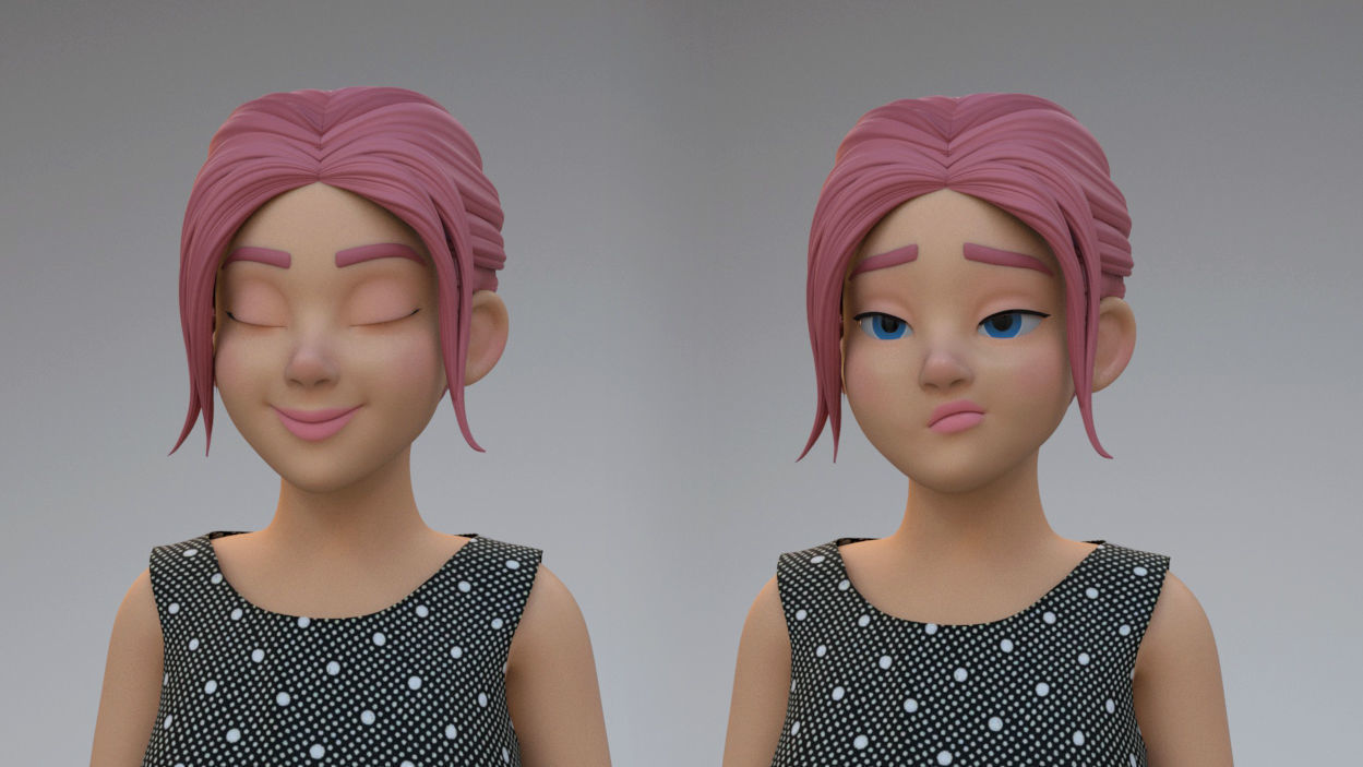 Girl  Character 3D model_4