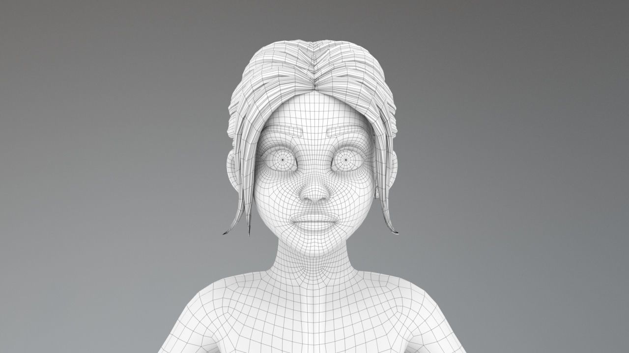 Girl  Character 3D model_6