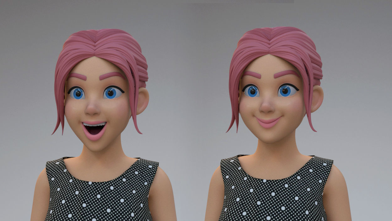 Girl  Character 3D model_2
