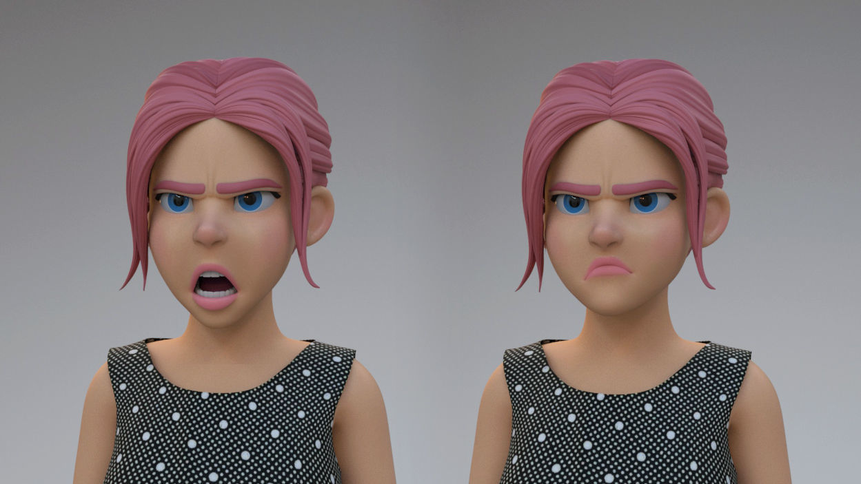 Girl  Character 3D model_3