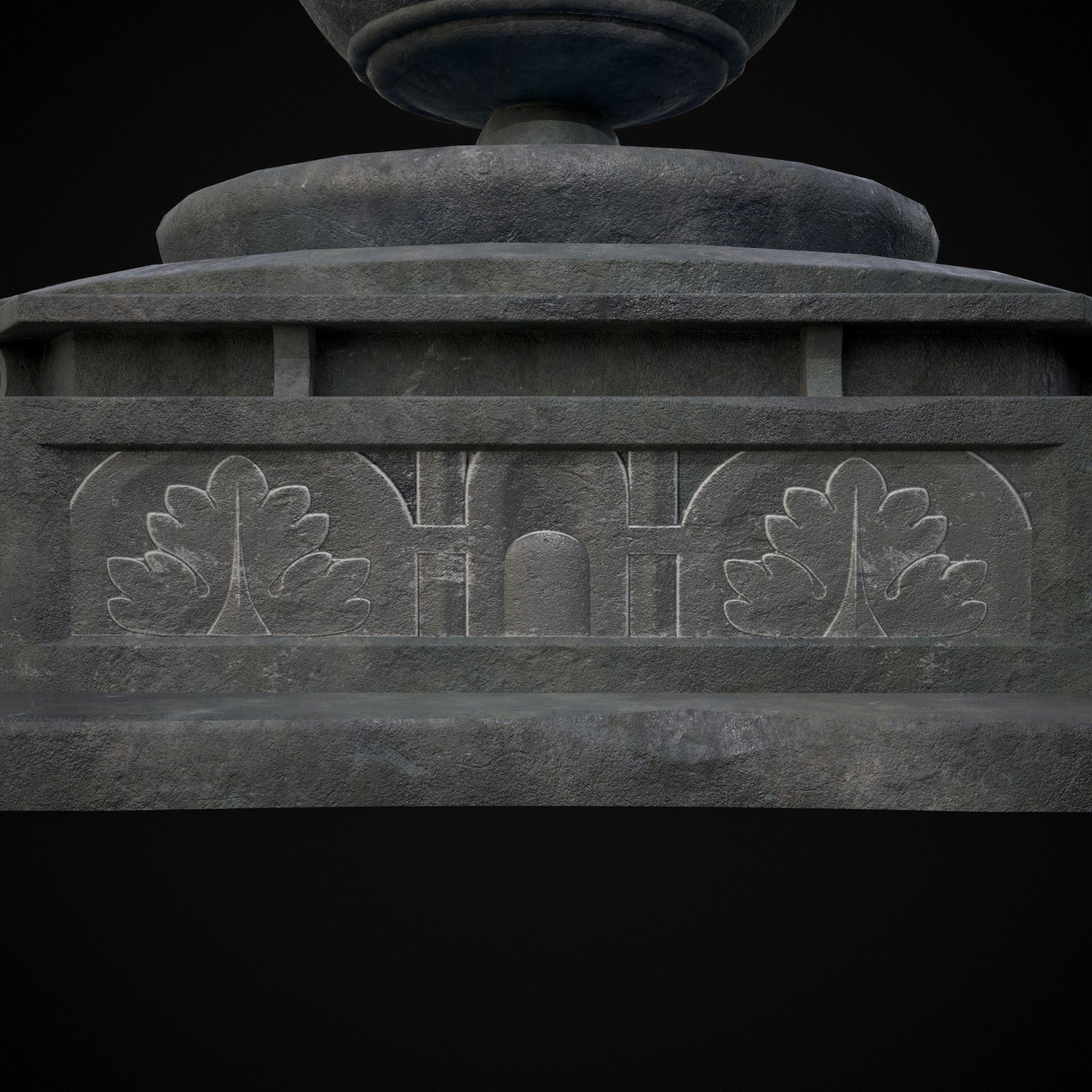 Hexagon Multi Level Fountain Low-poly 3D model_34