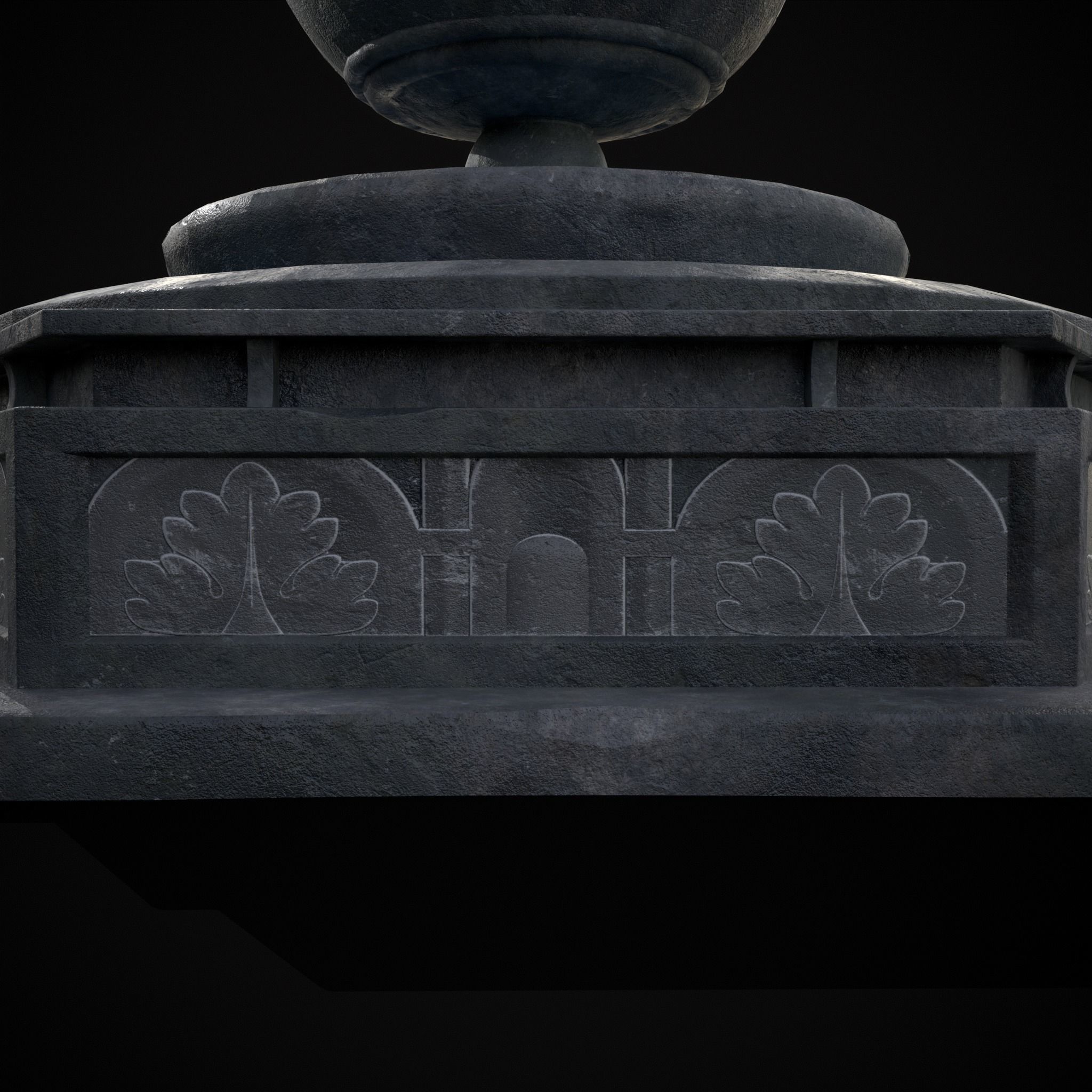 Hexagon Multi Level Fountain Low-poly 3D model_8