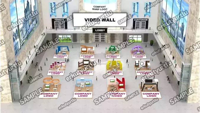 Virtual Exhibition Summit Area Animated People 002 3D model