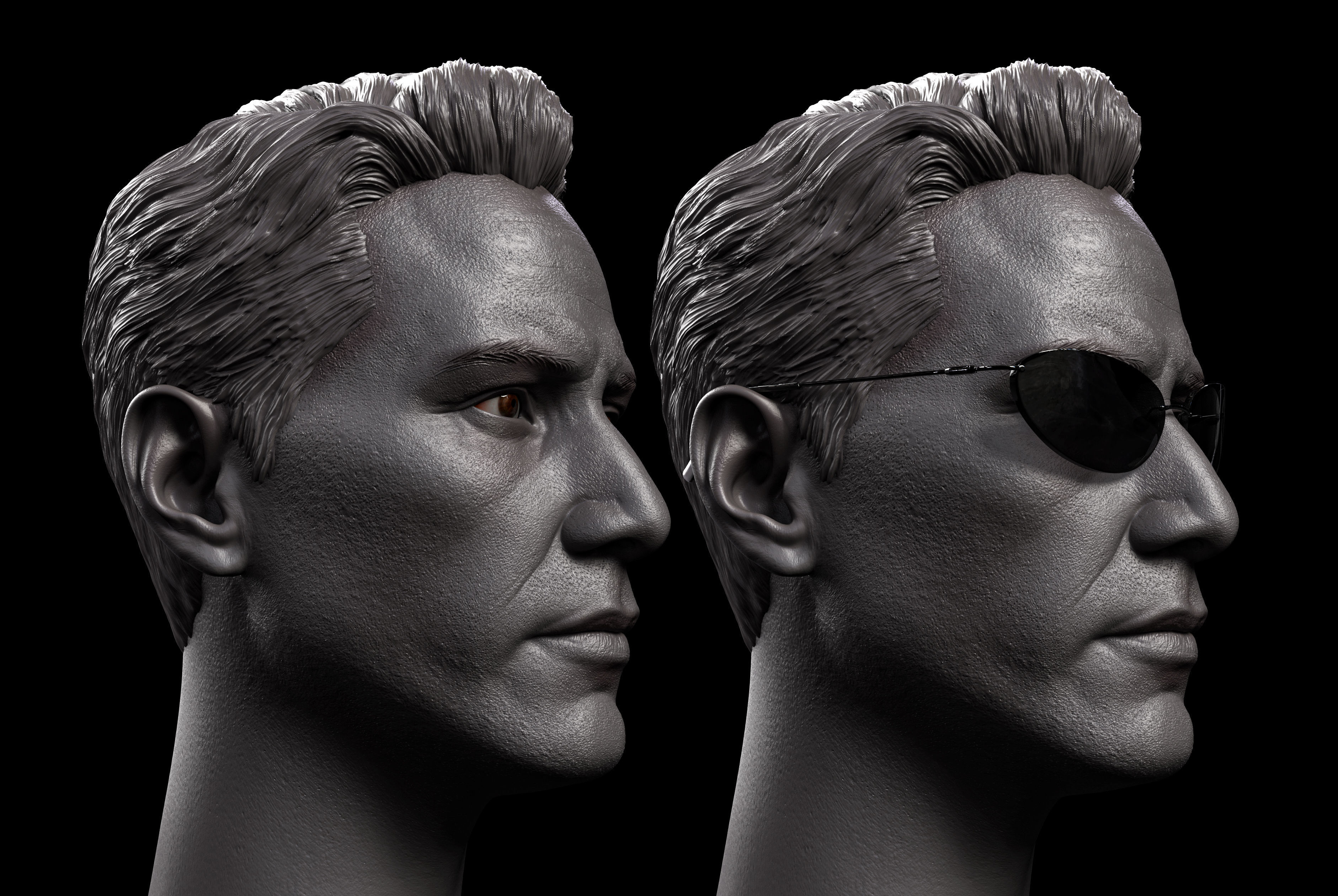 Keanu Reeves - Neo Head  3D print model_1
