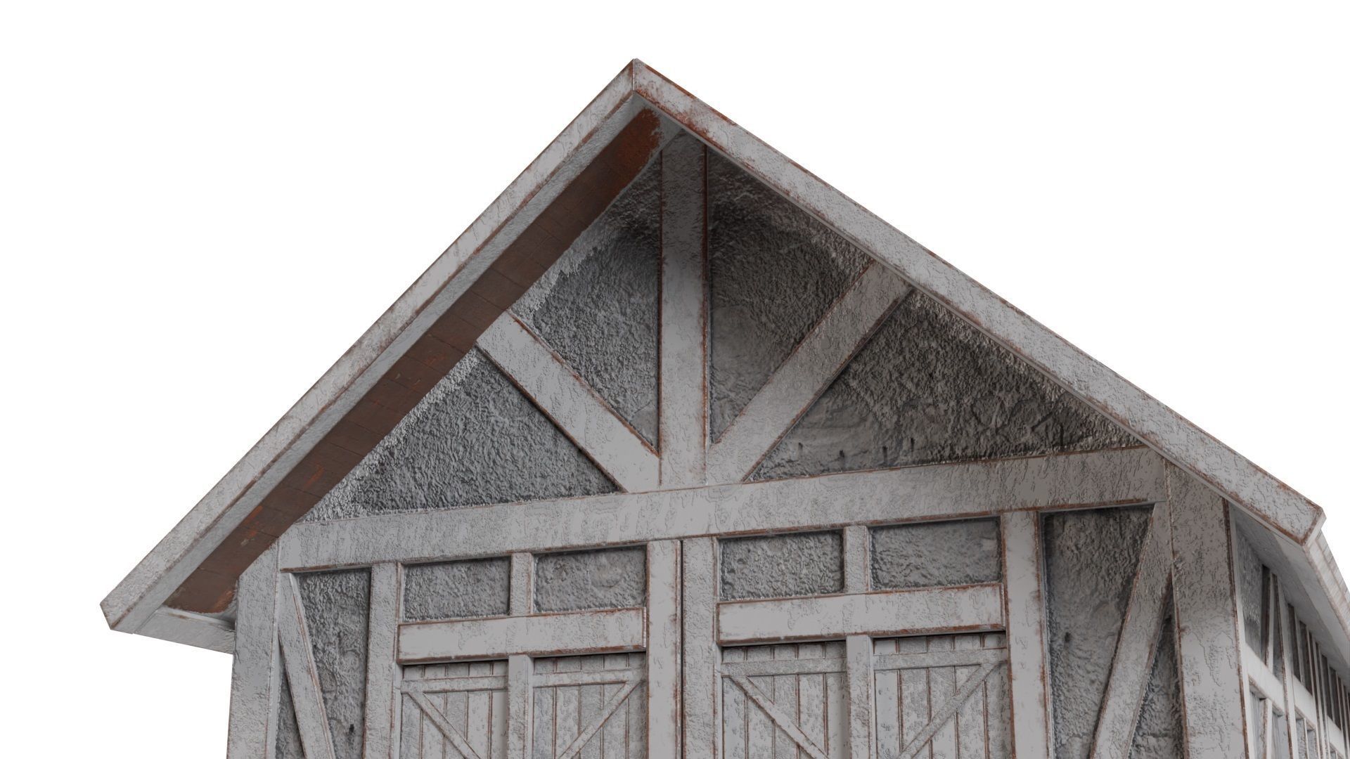 Low Poly Medieval House and Windmill Low-poly 3D model_5