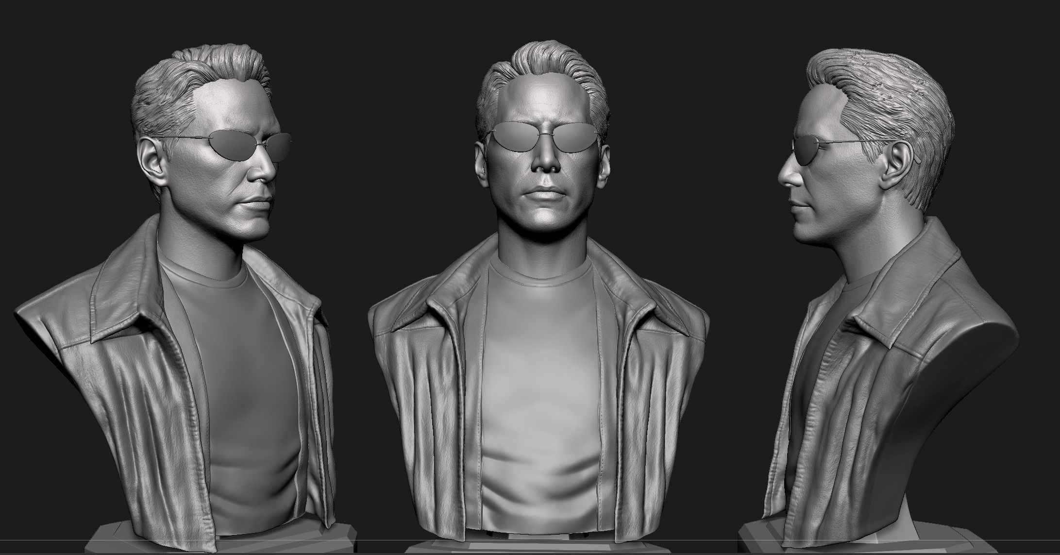 Keanu Reeves - Neo Bust 3D print model_5