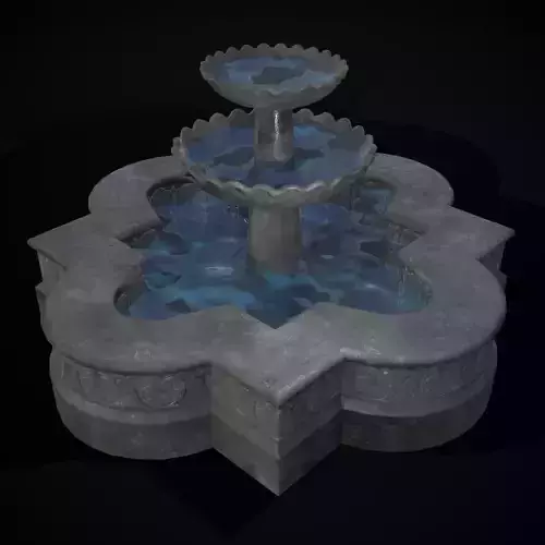 Quatrefoil Multi Level Fountain Low-poly 3D model