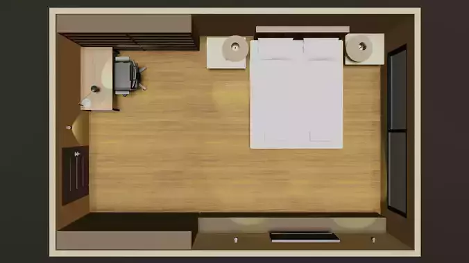 Simple bedroom plan -1 3D model