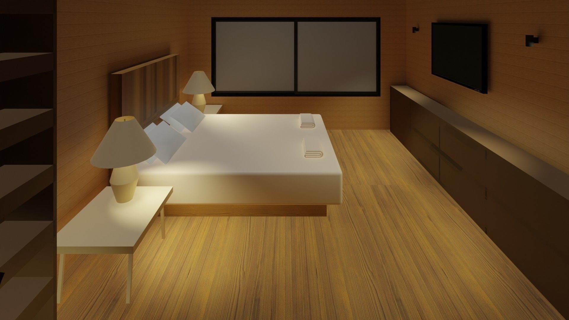 Simple bedroom plan -1 3D model_1