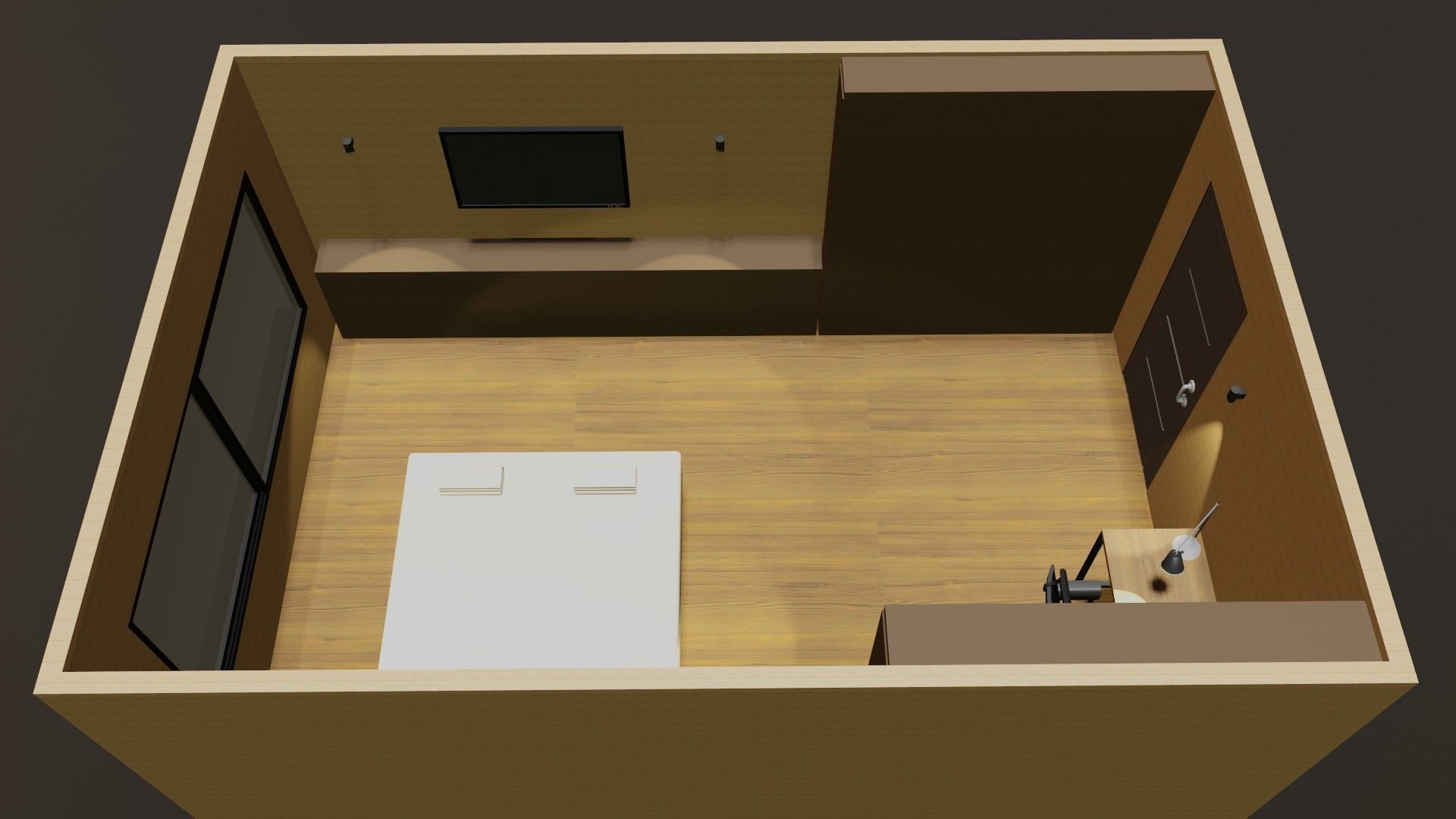 Simple bedroom plan -1 3D model_4