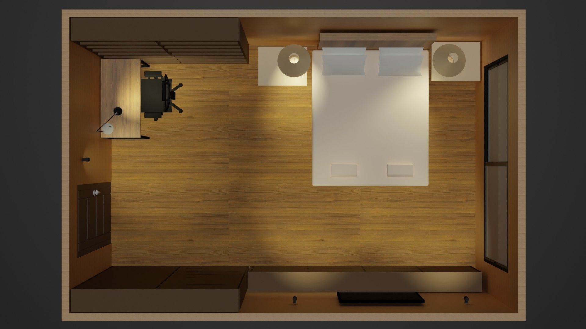 Simple bedroom plan -1 3D model_2