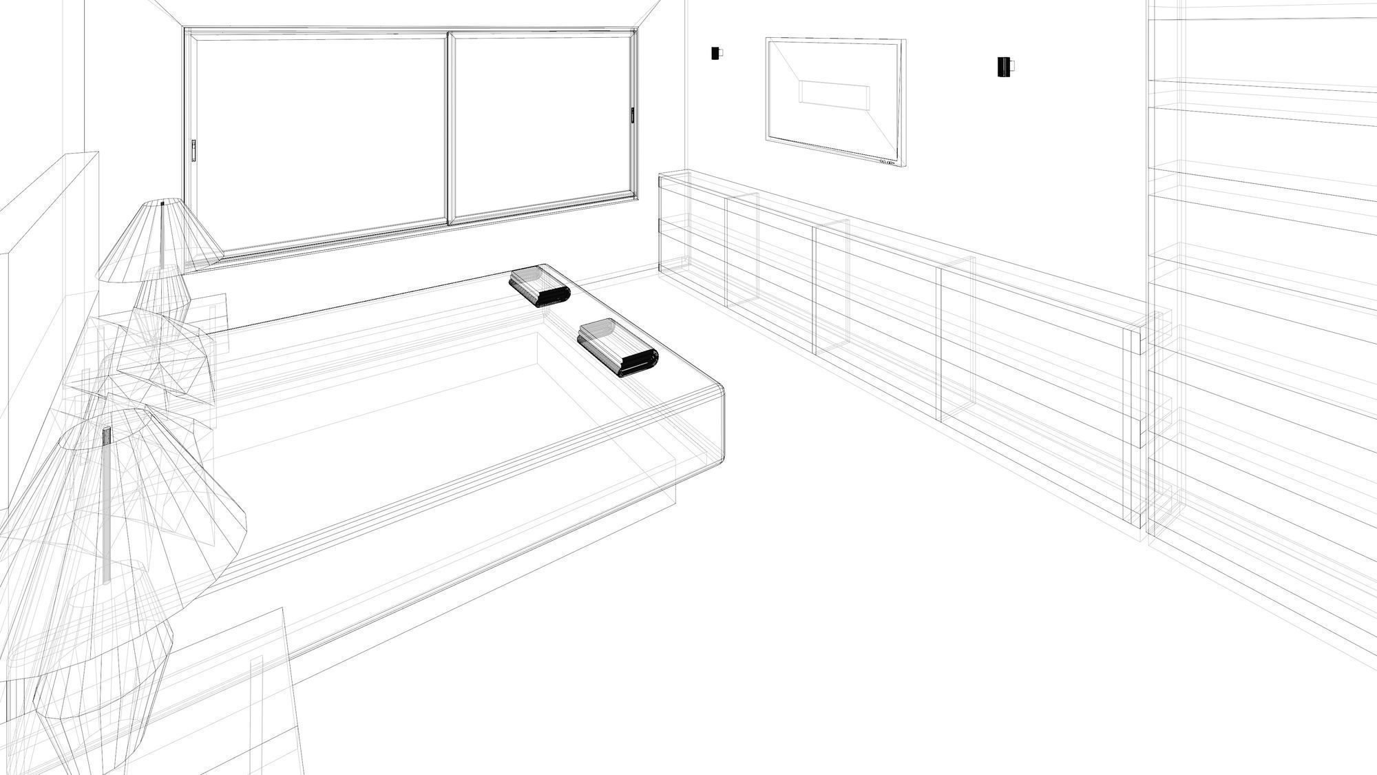 Simple bedroom plan -1 3D model_10