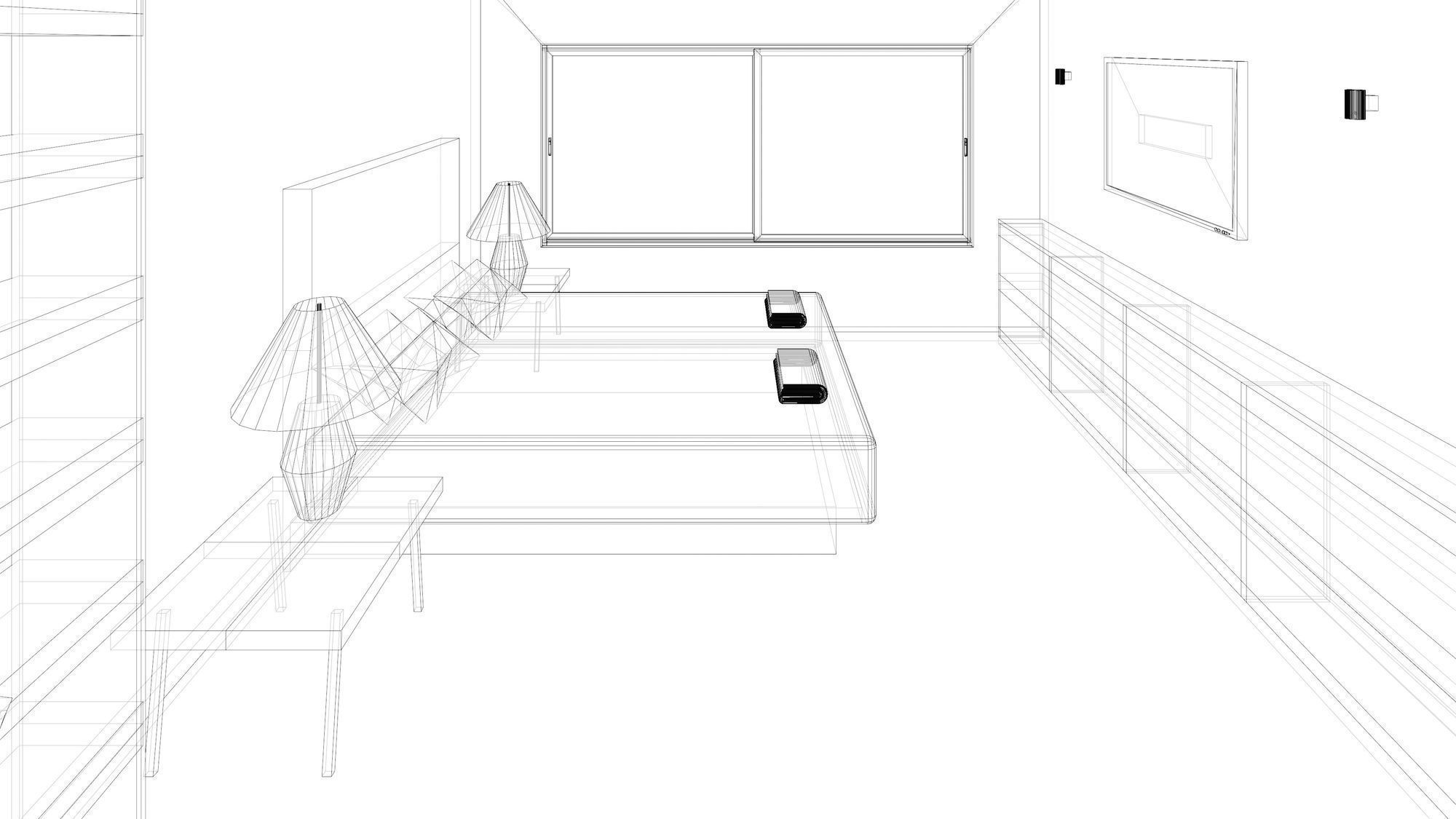 Simple bedroom plan -1 3D model_7